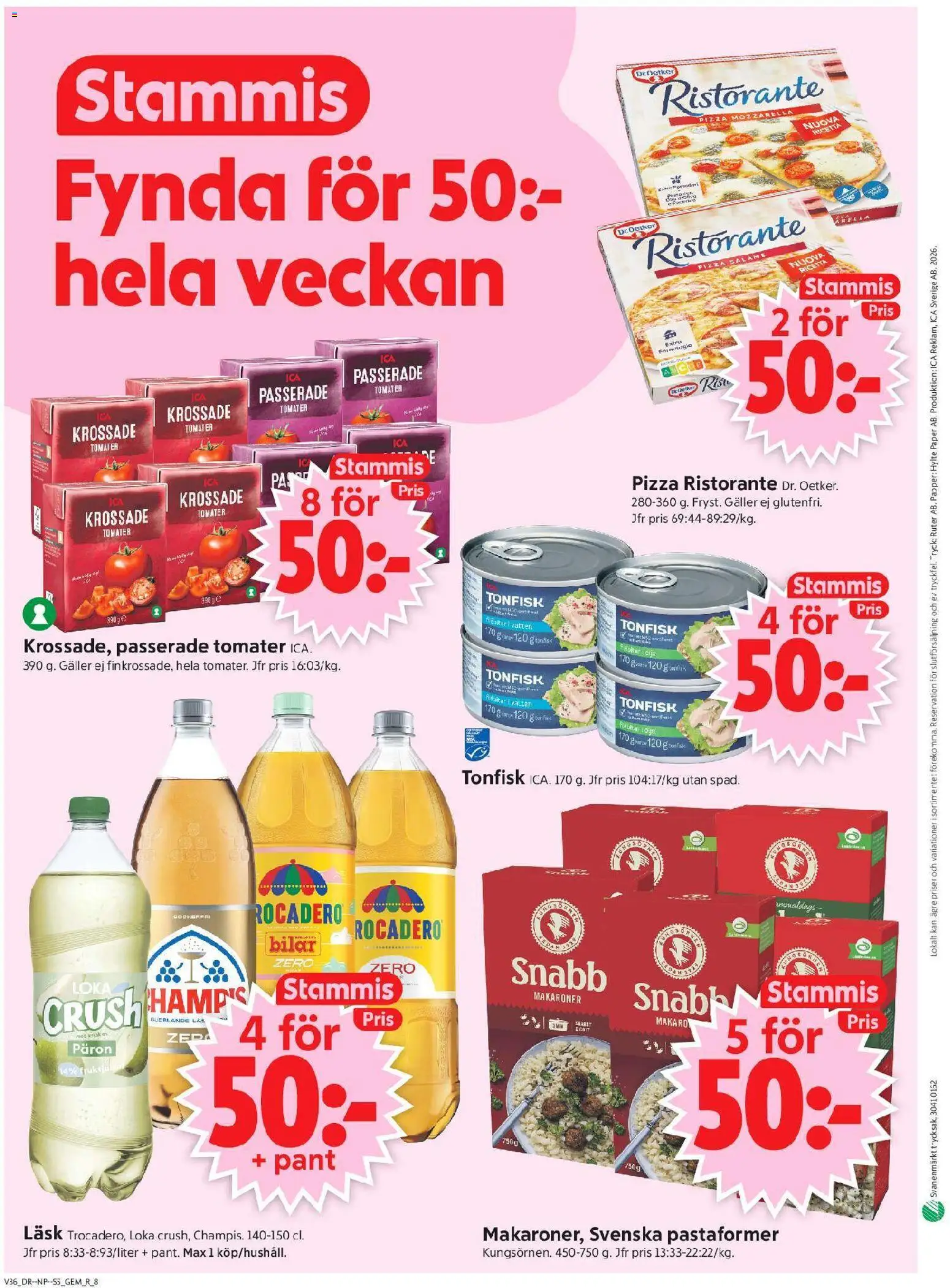 ICA Supermarket reklamblad aktuell från 31/08/2026 | Sida: 10 | Produkter: Frukt, Päron, Makaroner, Vatten