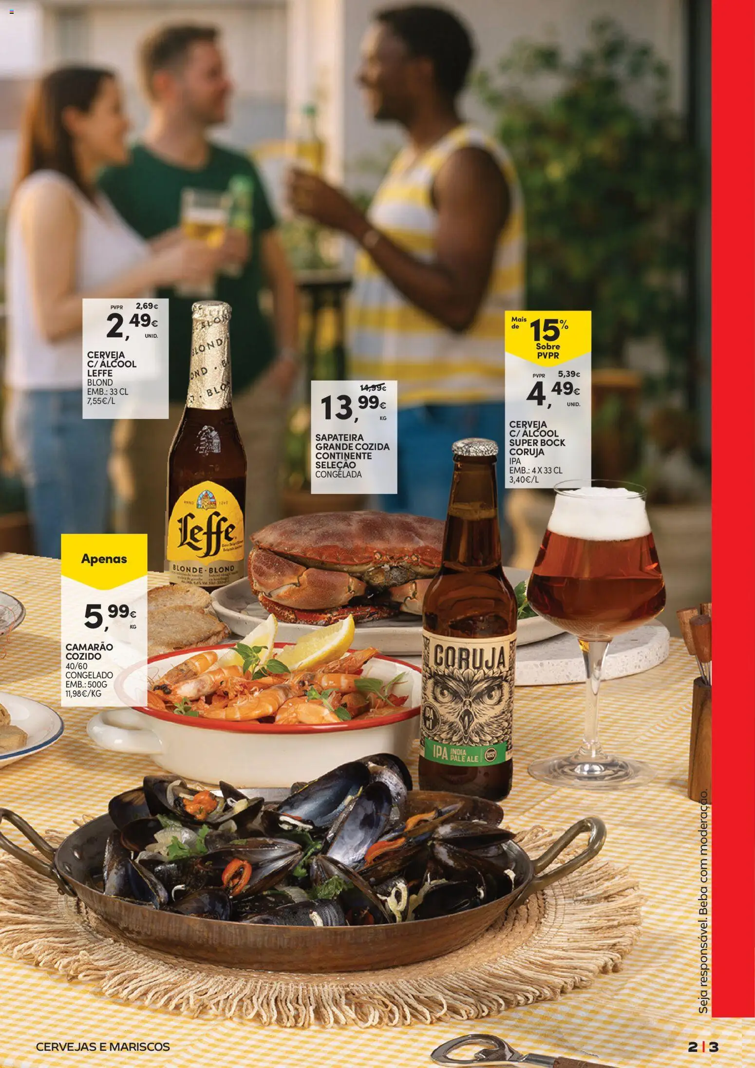 Continente - Açores Cervejas, Vinhos e Mariscos │ válido de 09.06.2026 | Página: 3 | Produtos: Super bock, Camarão, Cerveja, Sapateira