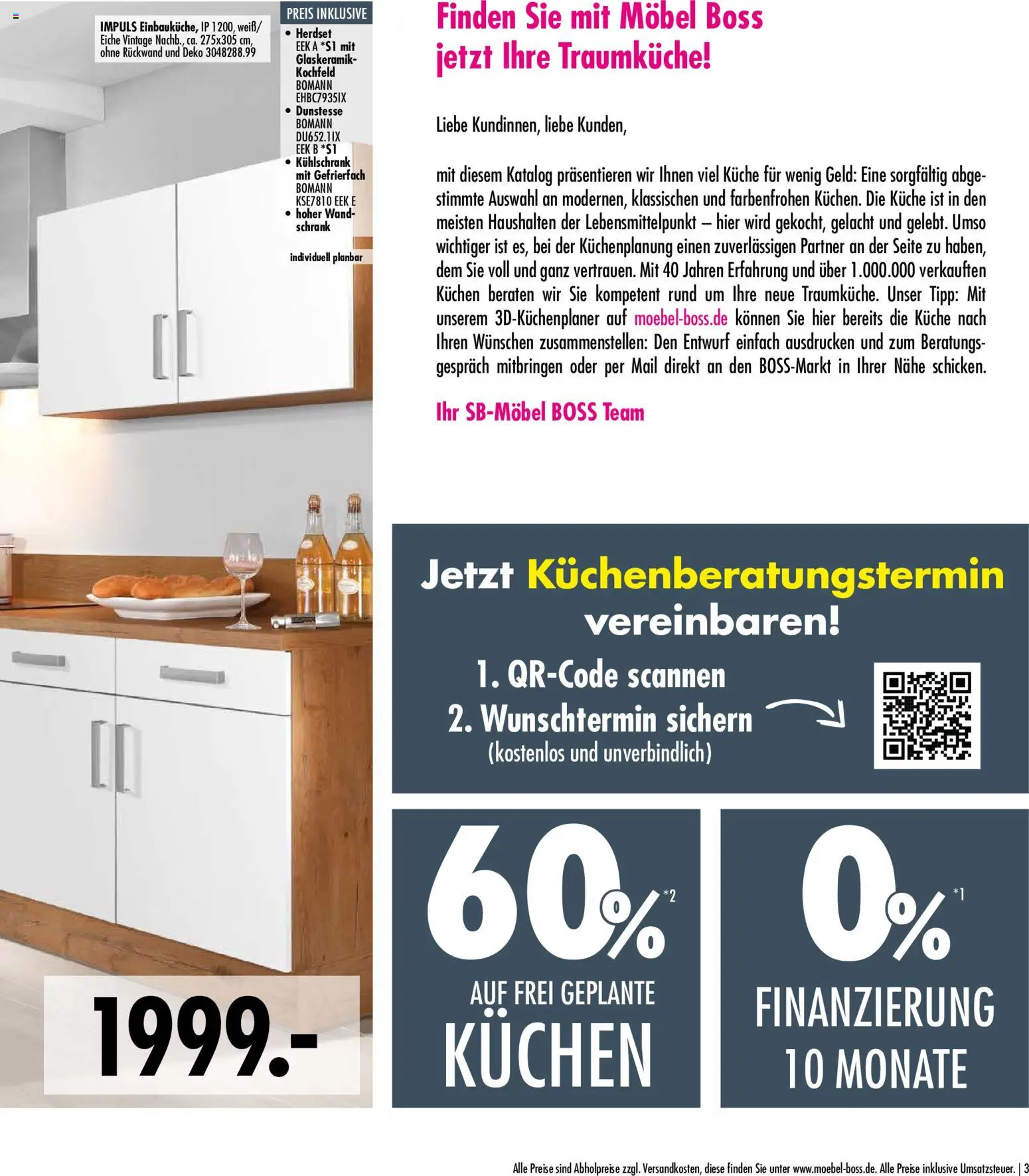 SB Möbel Boss Küchenkatalog 2026 – gültig ab 09.04.2026 | Seite: 3 | Produkte: Schrank, Küche, Kühlschrank, Kochfeld