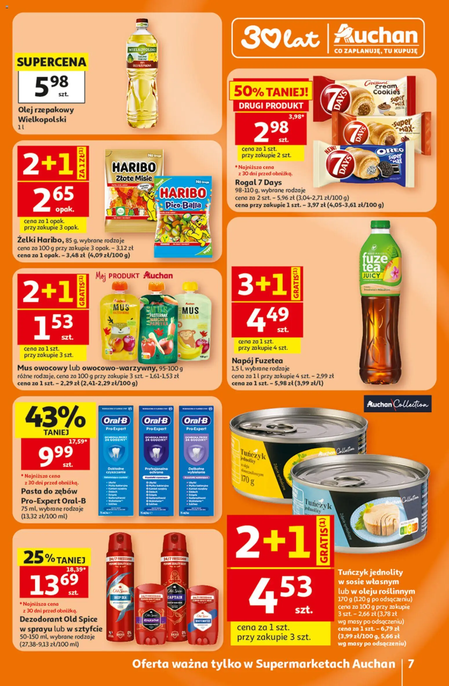 Auchan gazetka od 05.06.2026 | Strona: 7 | Produkty: Olej rzepakowy, Olej, Banan, Pasta do zębów