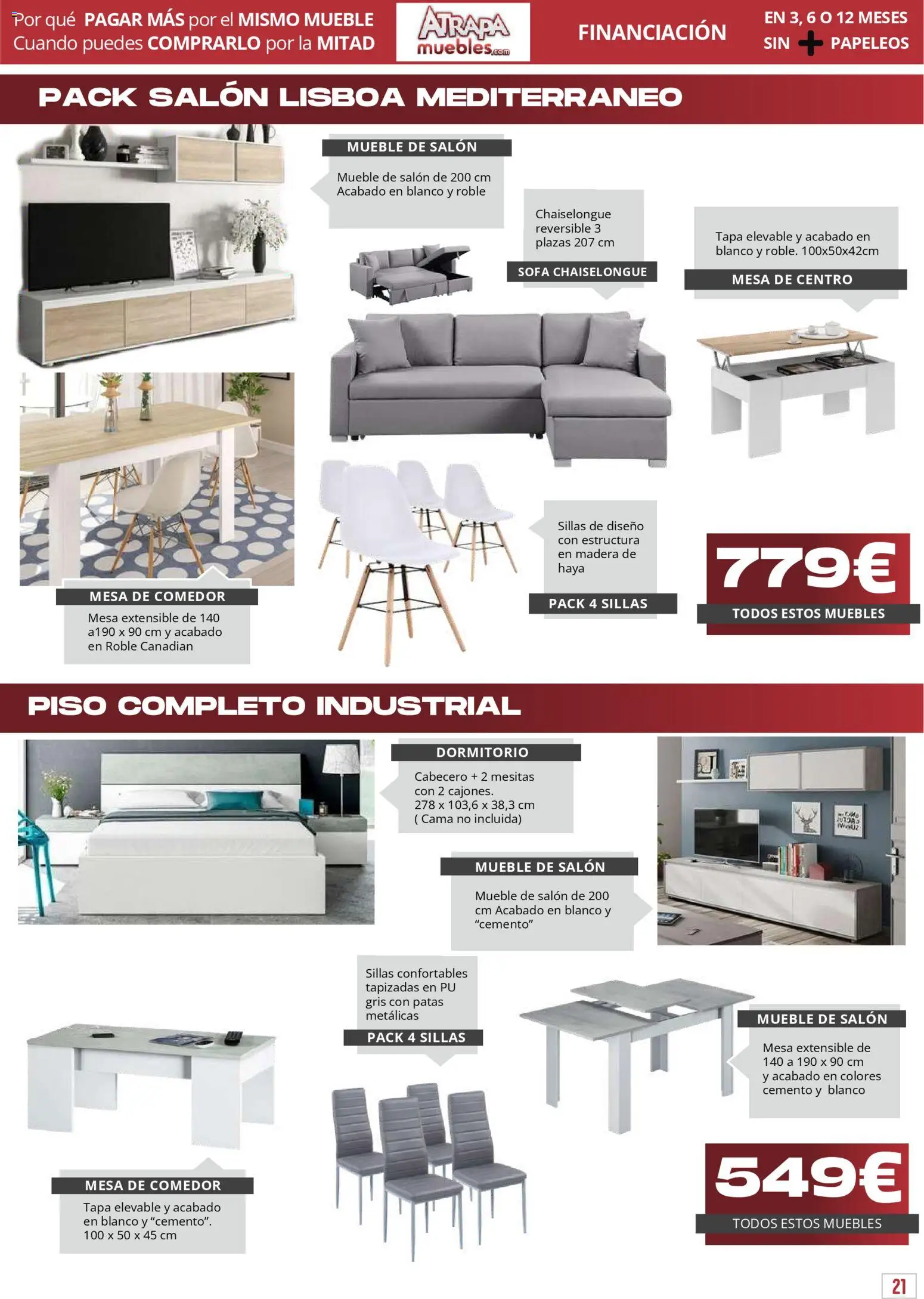 Atrapa Muebles folleto │ válido desde el 03.03.2026 | Página: 21 | Productos: Mesa extensible, Muebles, Cama, Mesa