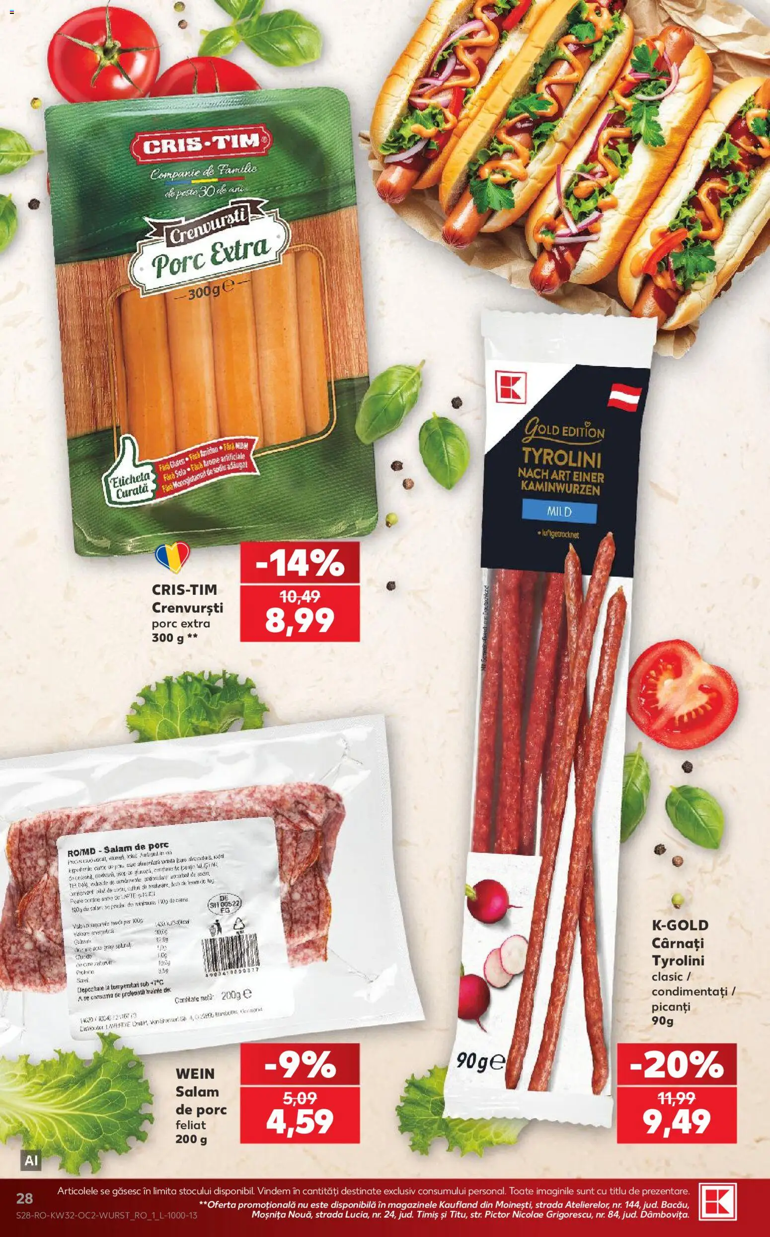 Noul catalog Kaufland – valabil de la 05.08.2026 | Pagină: 28 | Produse: Pară, Salam, Pește, Cârnați