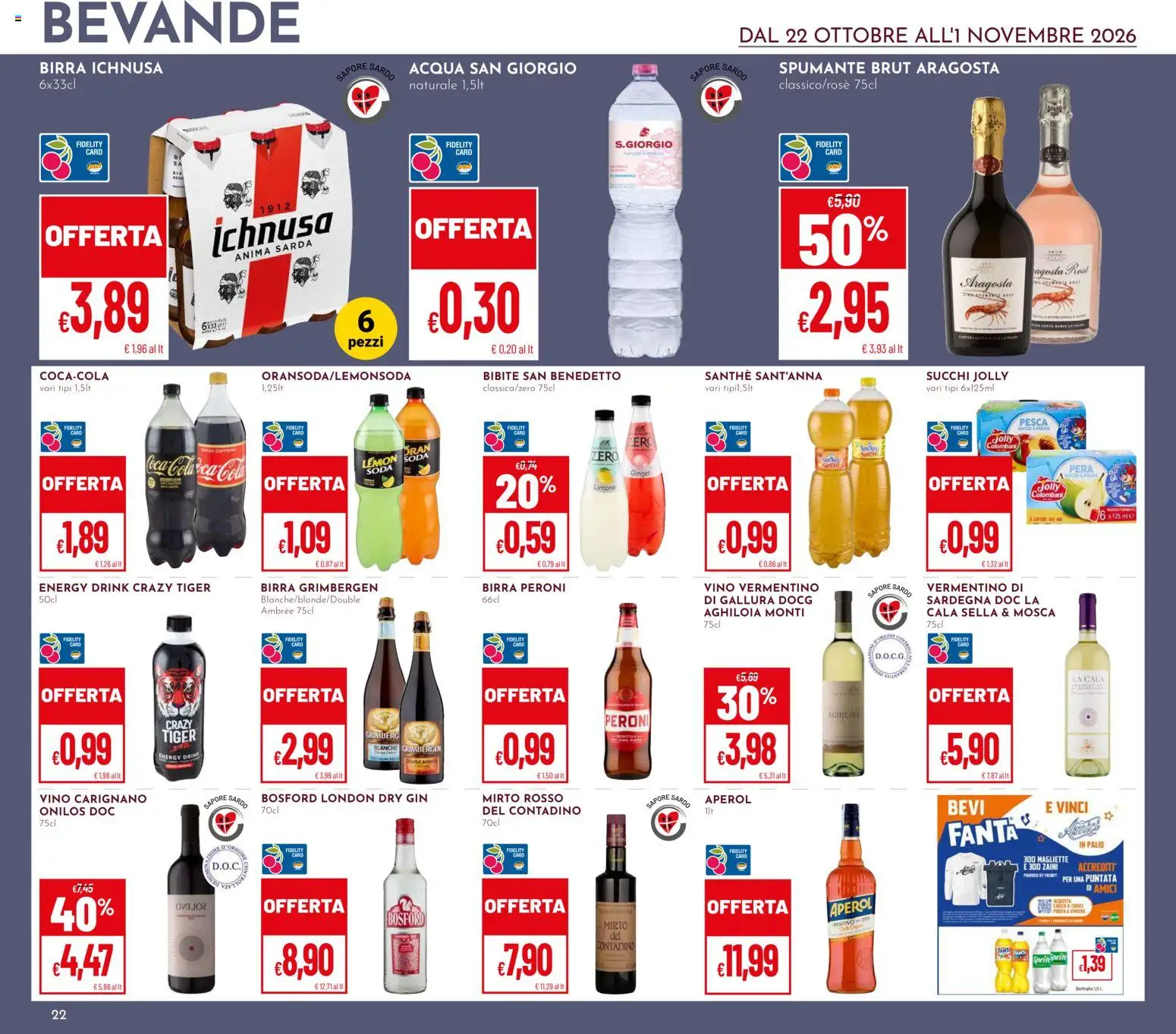 Volantino Pan del 22/10/2026 | Pagina: 22 | Prodotti: Bevande, Vino, Spumante, Fanta