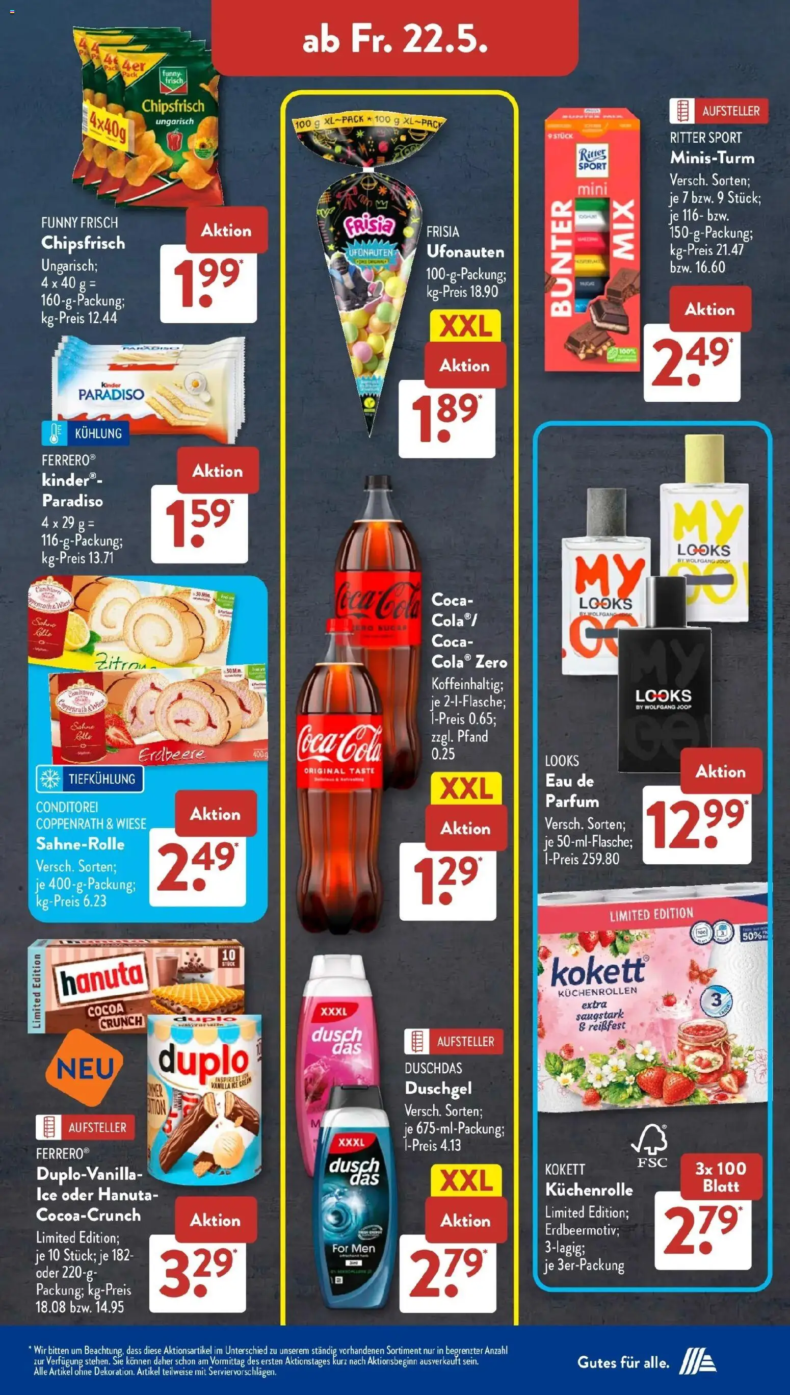 Aldi Süd Wochenangebote – gültig ab 18.05.2026 | Seite: 22 | Produkte: Coca cola, Cola, Ritter sport, Parfüm