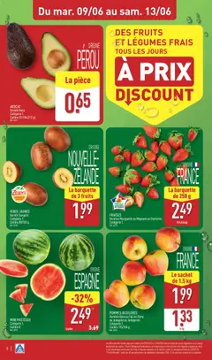 Aldi - Prévisualisation de Aldi catalogue valide à partir de 09.06.2026 | Page: 6 | Produits: Avocat, Pastèque, Pommes, Fraises