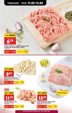 Pogląd oferty "Mięso mielone z łopatki wieprzowej i wołowiny Kraina Mięs, 400 g, Mięso mielone z łopatki wieprzowej i wołowiny, 400 g" - ważna od 11.05.2026 | Strona: 42