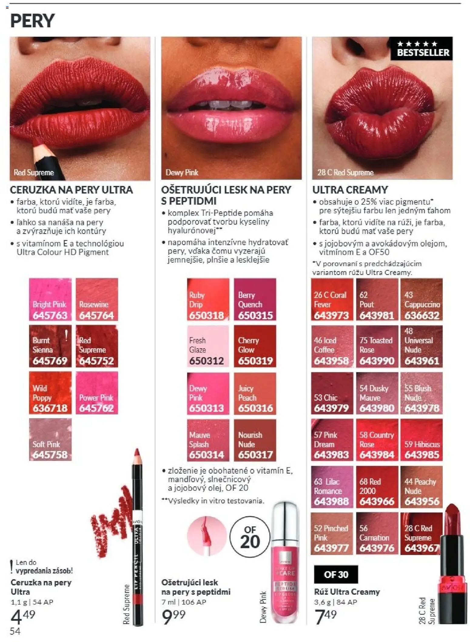 Nové Avon akcie – leták je platný od 01.08.2026 | Strana: 54 | Produkty: Lesk na pery, Ceruzka, Cappuccino