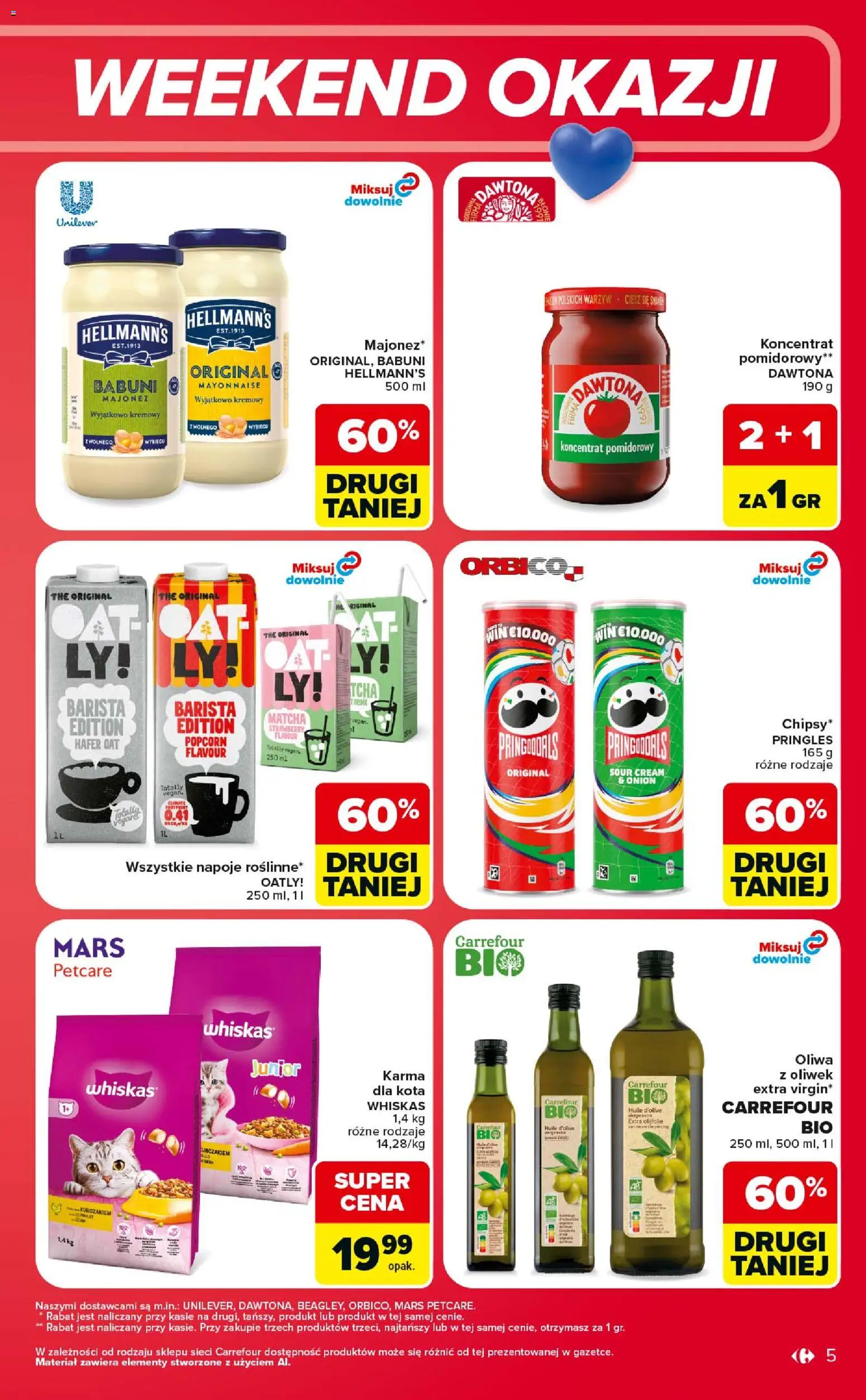 Carrefour gazetka - Weekend okazji od 23.07.2026 | Strona: 5 | Produkty: Napoje, Koncentrat pomidorowy, Popcorn, Pringles