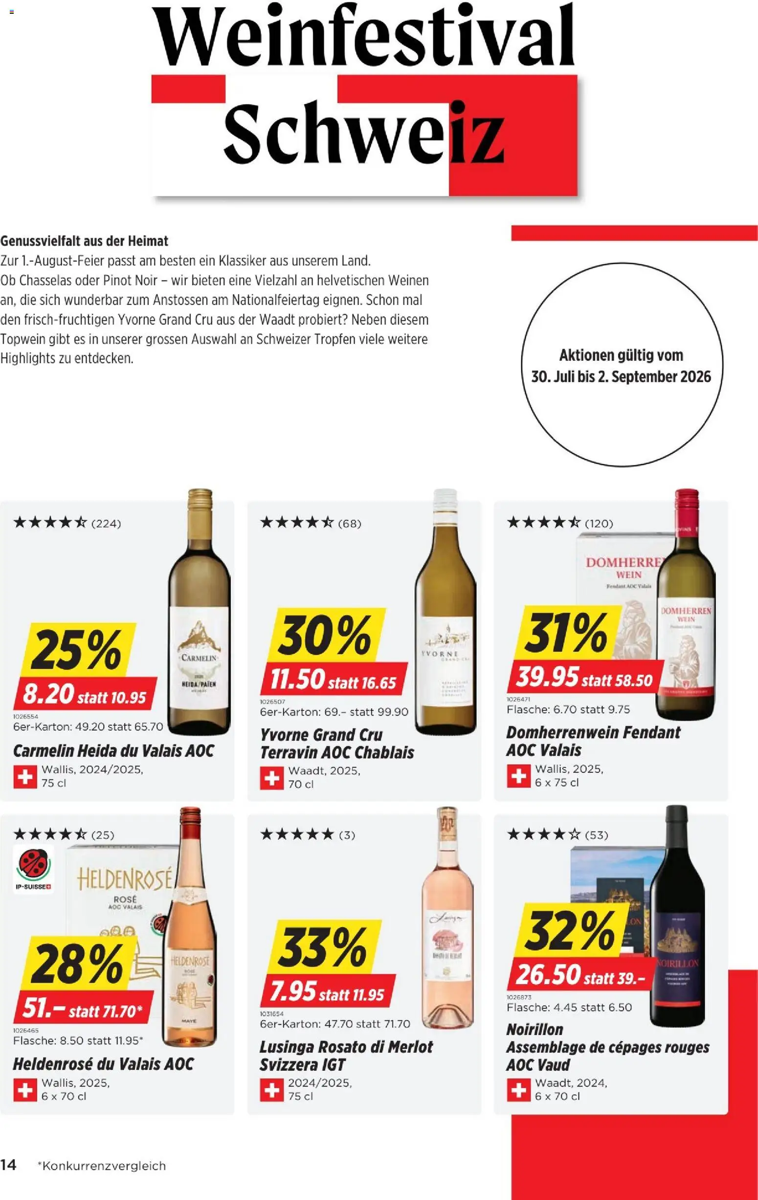 Denner aktionen – gültig ab 30.07.2026 | Seite: 14 | Produkte: Merlot, Wein