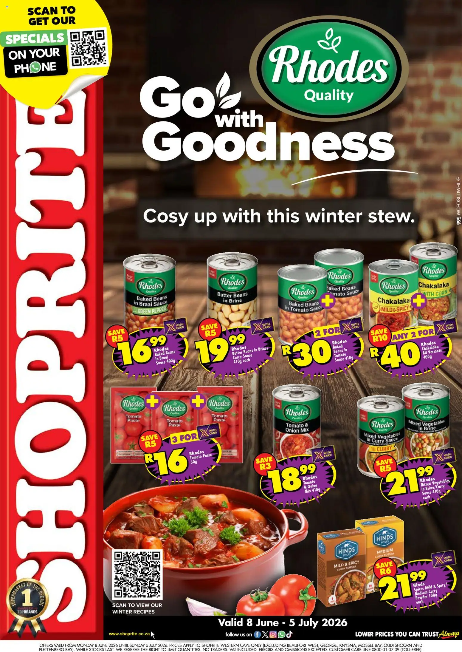 New Shoprite catalogue – valid from 08.06.2026 | Page: 1 | Products: Tomato sauce, Vegetables, Sauce, Pepper