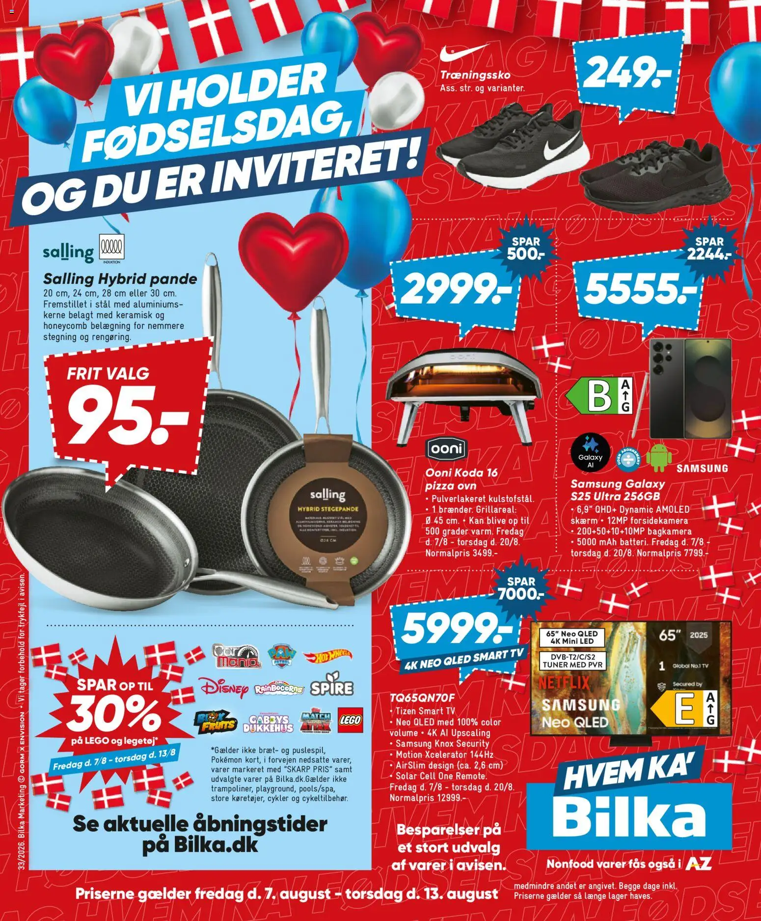 Bilka tilbudsavis – gyldig fra 07/08/2026 | Side: 1 | Produkter: Pizza, Smart TV, TV, Ovn