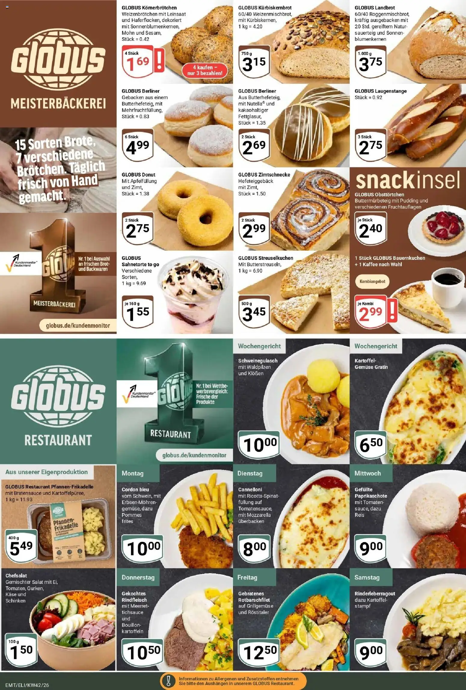 Globus Prospekt Mittelhausen (ab 12.10.2026) » Angebote online | Seite: 7 | Produkte: Schweinegulasch, Pudding, Brot, Rindfleisch