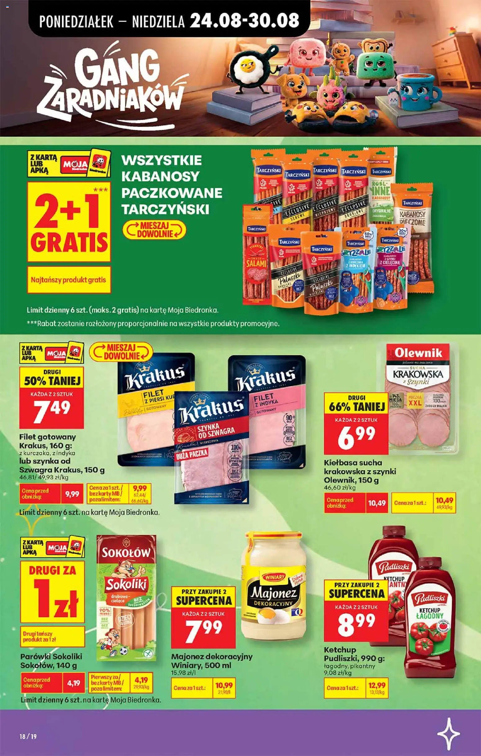 Biedronka Polsko leták - Gang zaradniakow od 24.08.2026 | Strana: 3 | Produkty: Filet, Karty