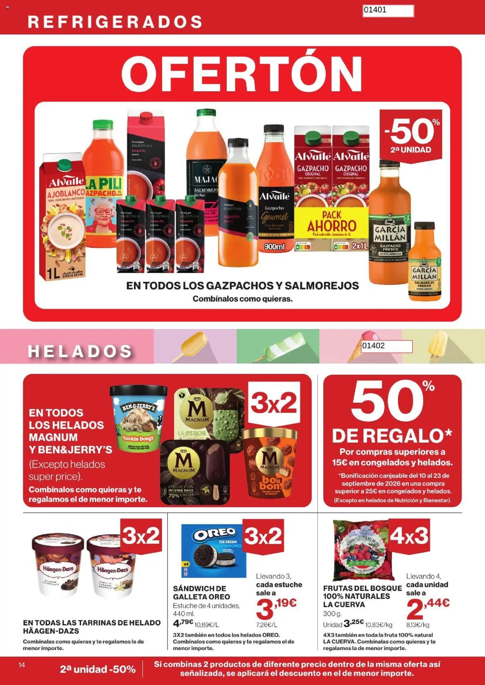 Hipercor catálogo │ válido desde el 26/08/2026 | Página: 14 | Productos: Oreo, Fruta, Aceite, Magnum