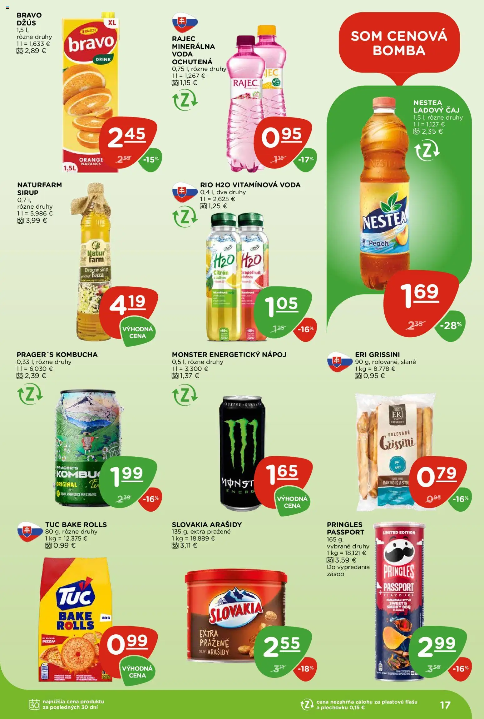 Nové Terno akcie – leták je platný od 13.08.2026 | Strana: 17 | Produkty: Čaj, Sirup, Ľadový čaj, Energetický nápoj
