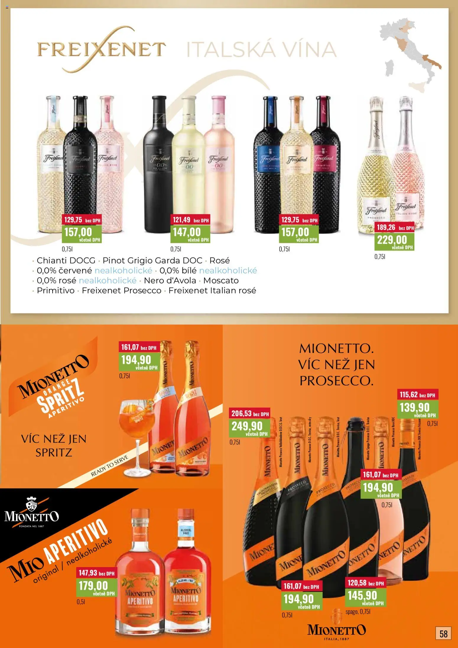 Ratio leták od 01.05.2026 | Strana: 59 | Produkty: Mionetto, Spritz, Nero d'Avola, Aperitivo