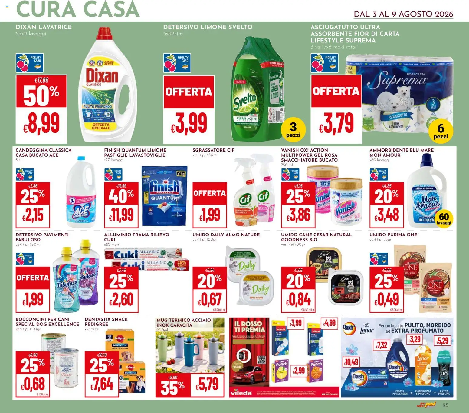 Volantino Pan del 03/08/2026 | Pagina: 25 | Prodotti: Ammorbidente, Sgrassatore, Limone, Lavatrice