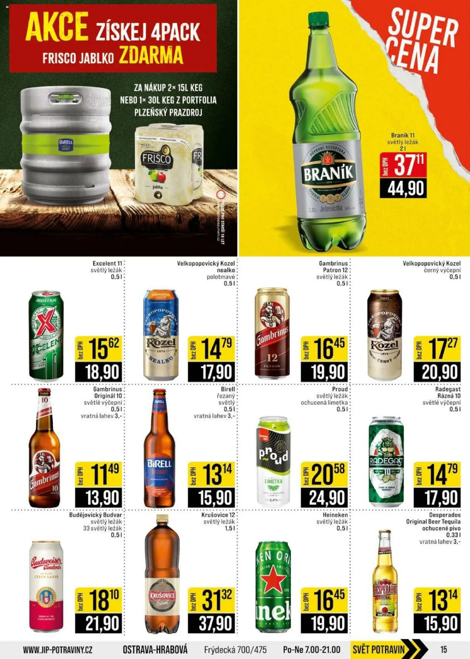 Jip leták - Cash & Carry od 08.07.2026 | Strana: 15 | Produkty: Pivo, Braník, Radegast, Láhev