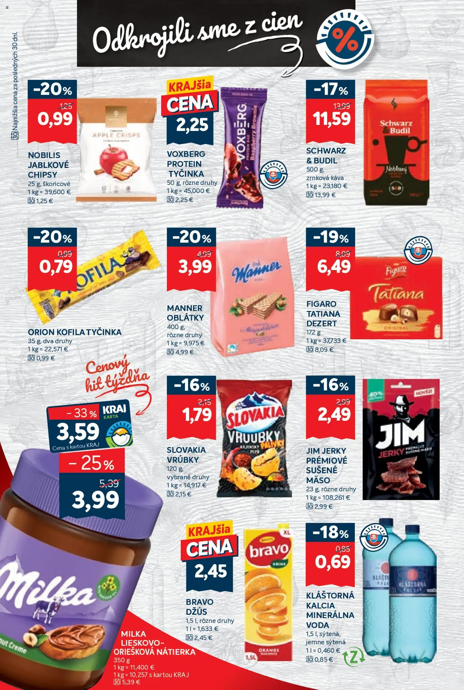 Nové Kraj akcie – leták je platný od 27.08.2026 | Strana: 10 | Produkty: Mäso, Milka, Voda, Zrnková káva
