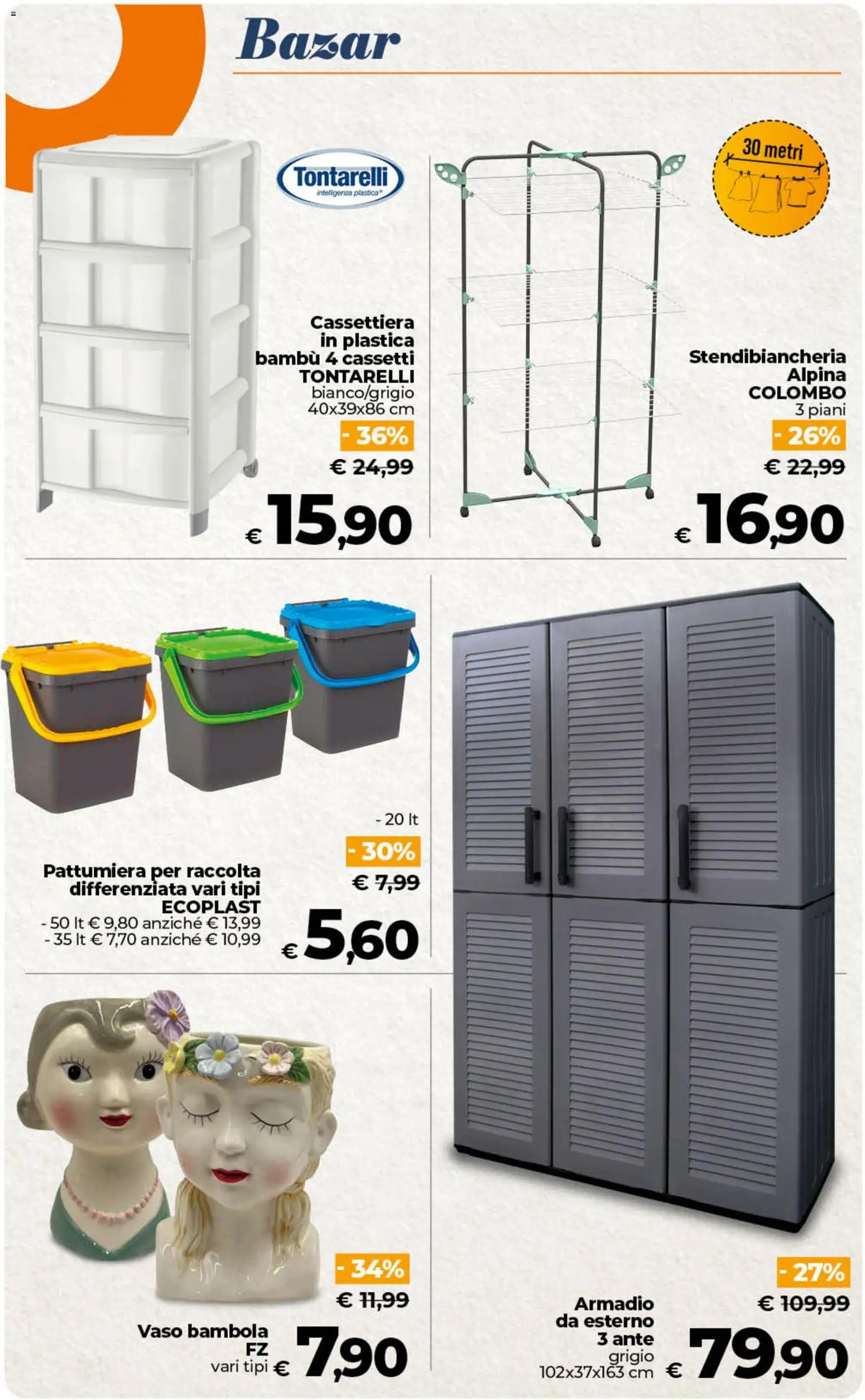 Volantino Ipercoop del 18.06.2026 | Pagina: 49 | Prodotti: Stendibiancheria, Pattumiera, Cassettiera, Vaso