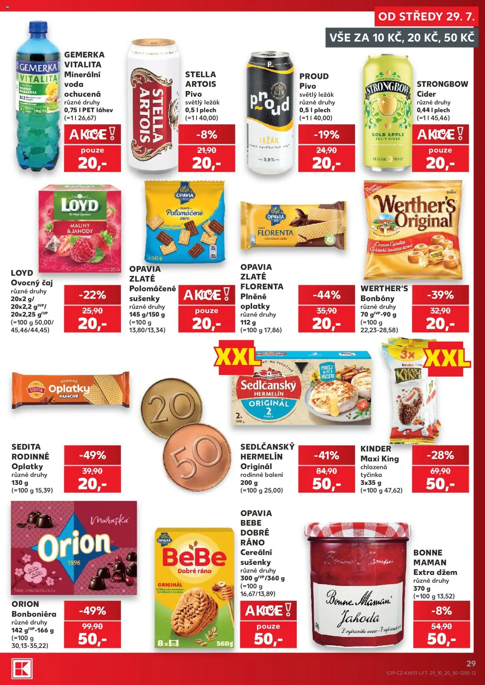Kaufland leták - Plzeň Bory od 29.07.2026 | Strana: 29 | Produkty: Džem, Bonbóny, Bonne maman, Bebe