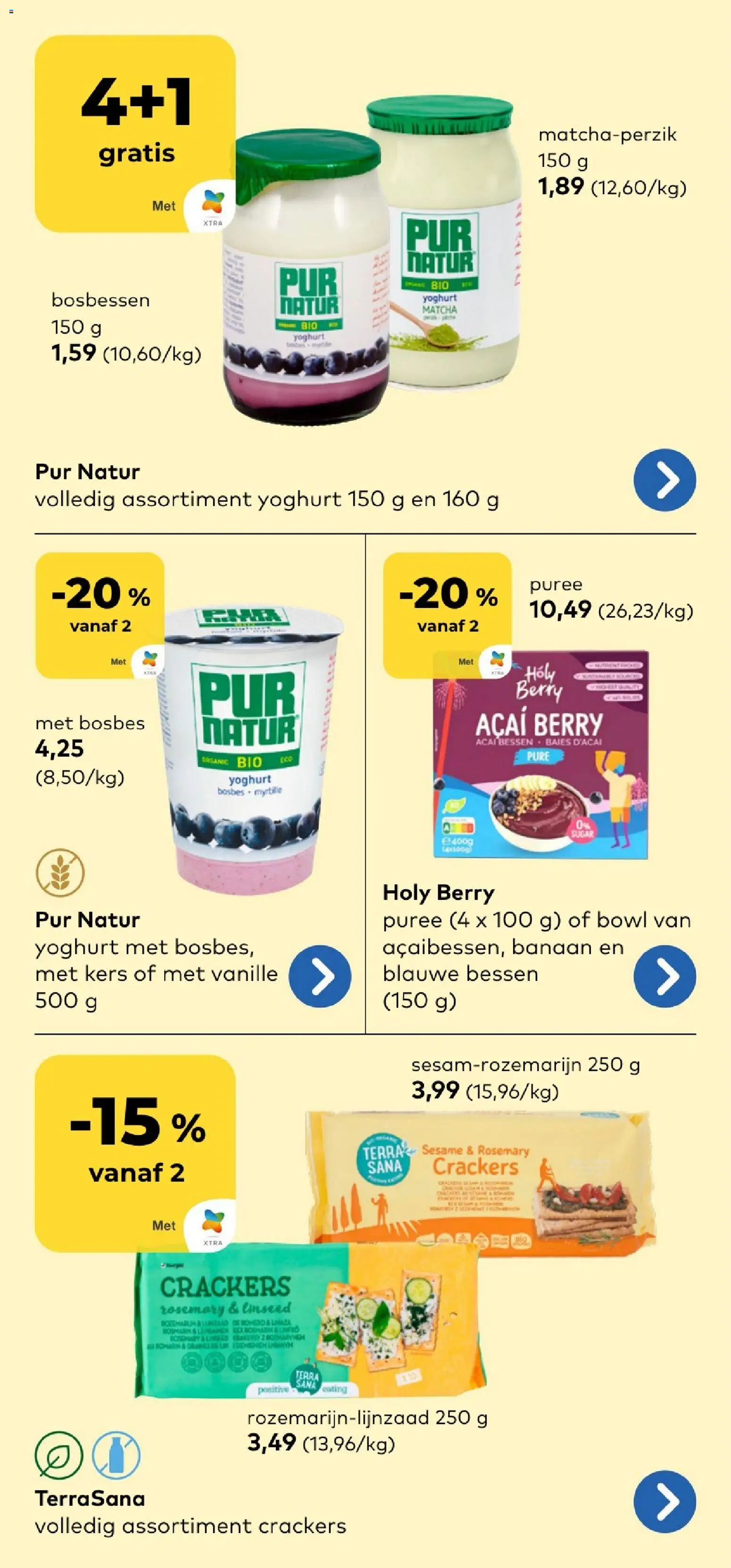 {H1} | Pagina: 9 | Producten: Matcha, Bosbessen, Crackers, Yoghurt