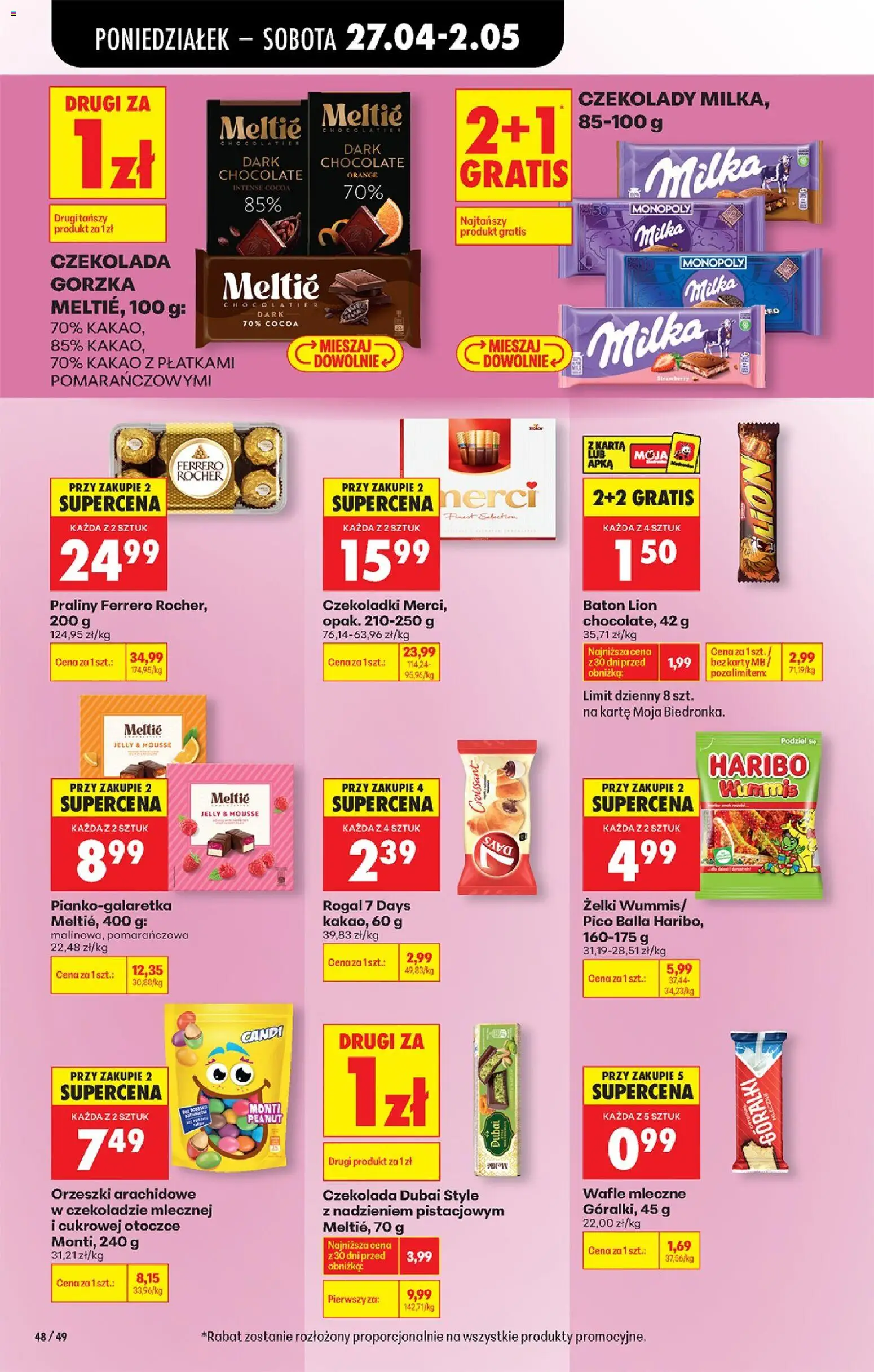 Biedronka gazetka od poniedziałku od 27.04.2026 | Strona: 66 | Produkty: Karta, Maliny, Mleko, Musli