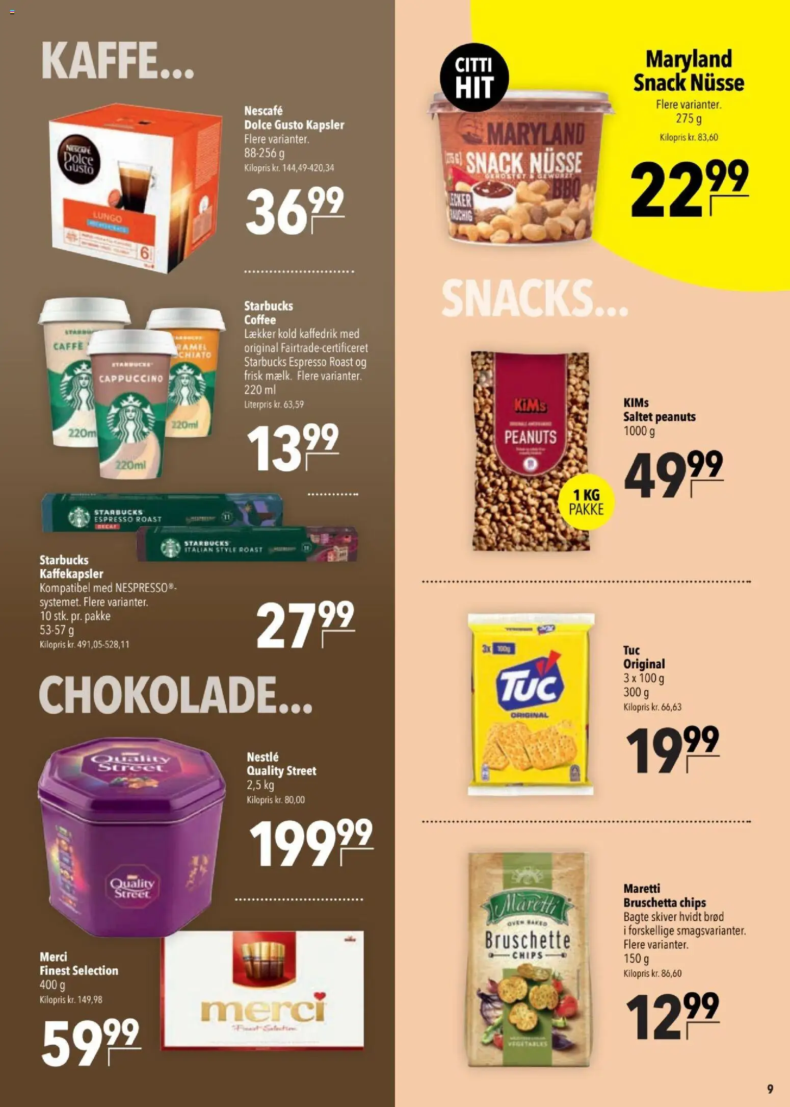 CITTI tilbudsavis – gyldig fra 13.05.2026 | Side: 9 | Produkter: Brød, Chokolade, Chips, Peanuts
