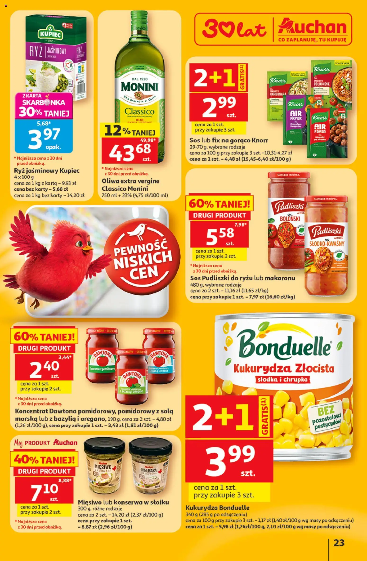 Auchan gazetka - 30 Lat Hipermarket od 11.06.2026 | Strona: 23 | Produkty: Kiełbasa, Karta, Oregano, Sos