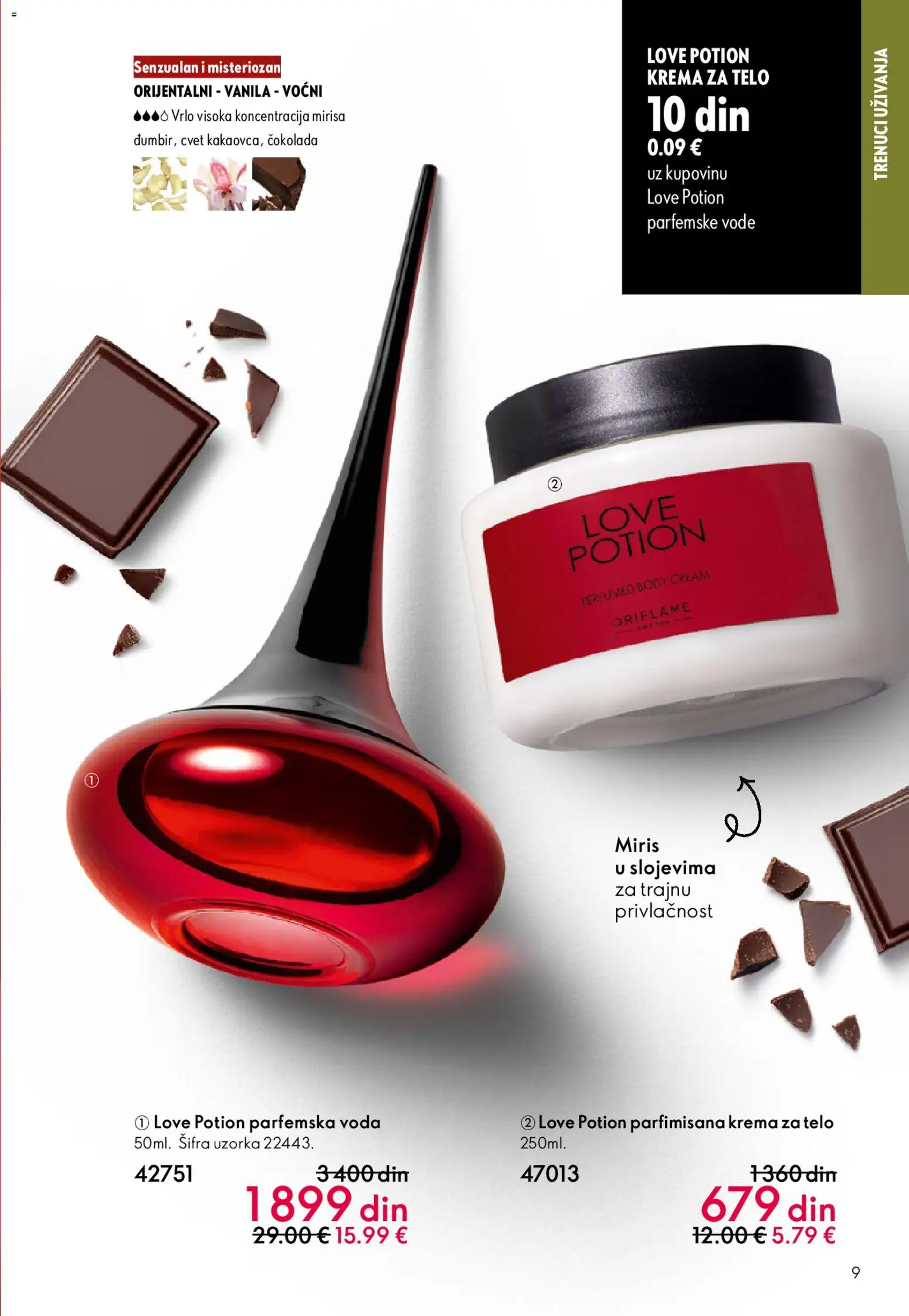 Oriflame katalog - važi od 01.04.2026 | Strana: 9 | Proizvode: Voda, Krema, Čokolada, Krema za telo
