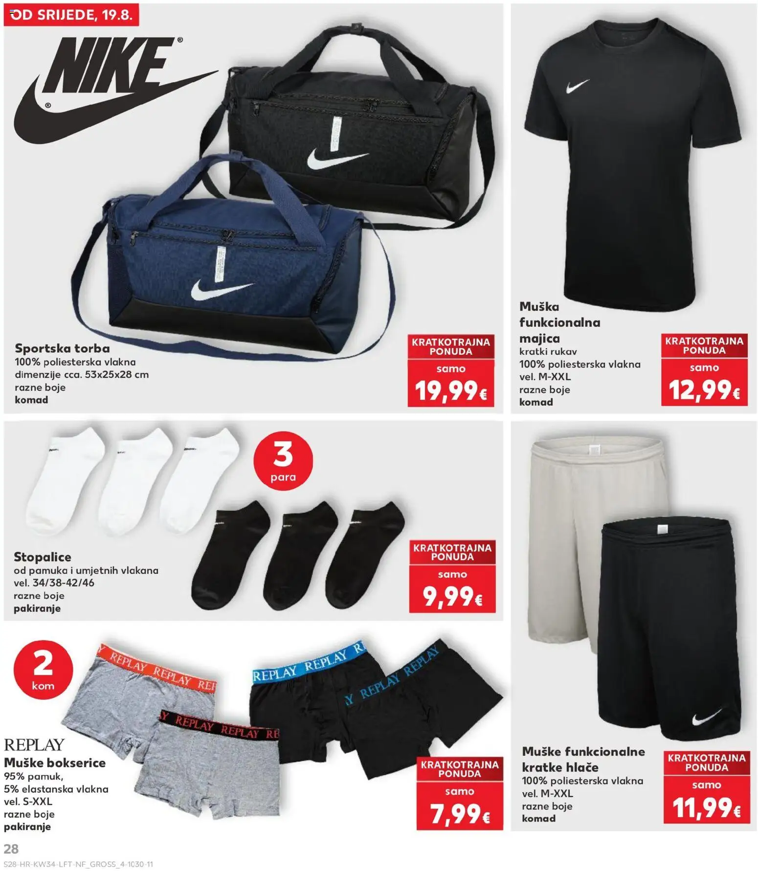 Kaufland katalog | vrijedi od 19.08.2026 | Stranica: 28 | Proizvodi: Muške bokserice, Majica, Bokserice, Torba