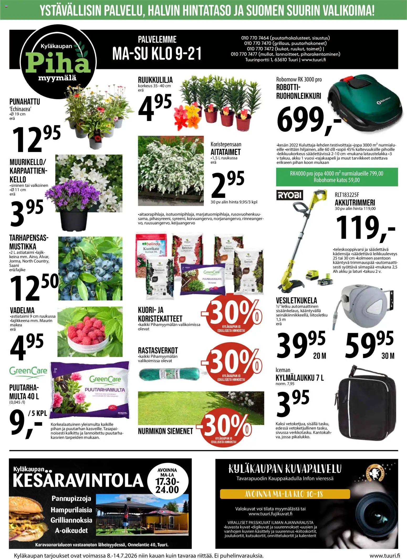 Tuuri tarjoukset – voimassa 08/07/2026 alkaen | Sivu: 10 | Tuotteet: Multa, Mustikka, Siemenet, Laturi