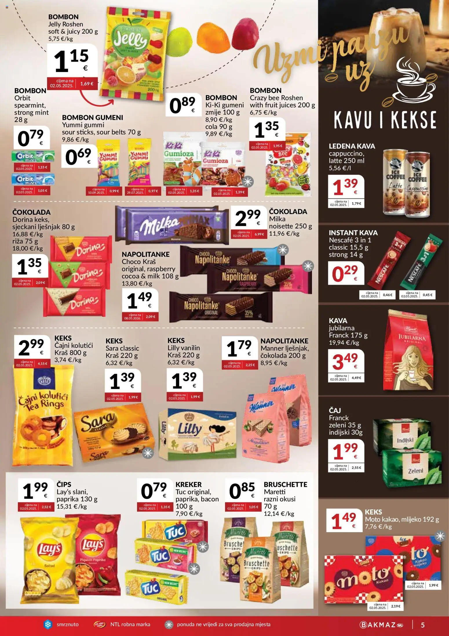 Bakmaz katalog | vrijedi od 19.08.2026 | Stranica: 5 | Proizvodi: Kava, Čokolada, Bombon, Lješnjak