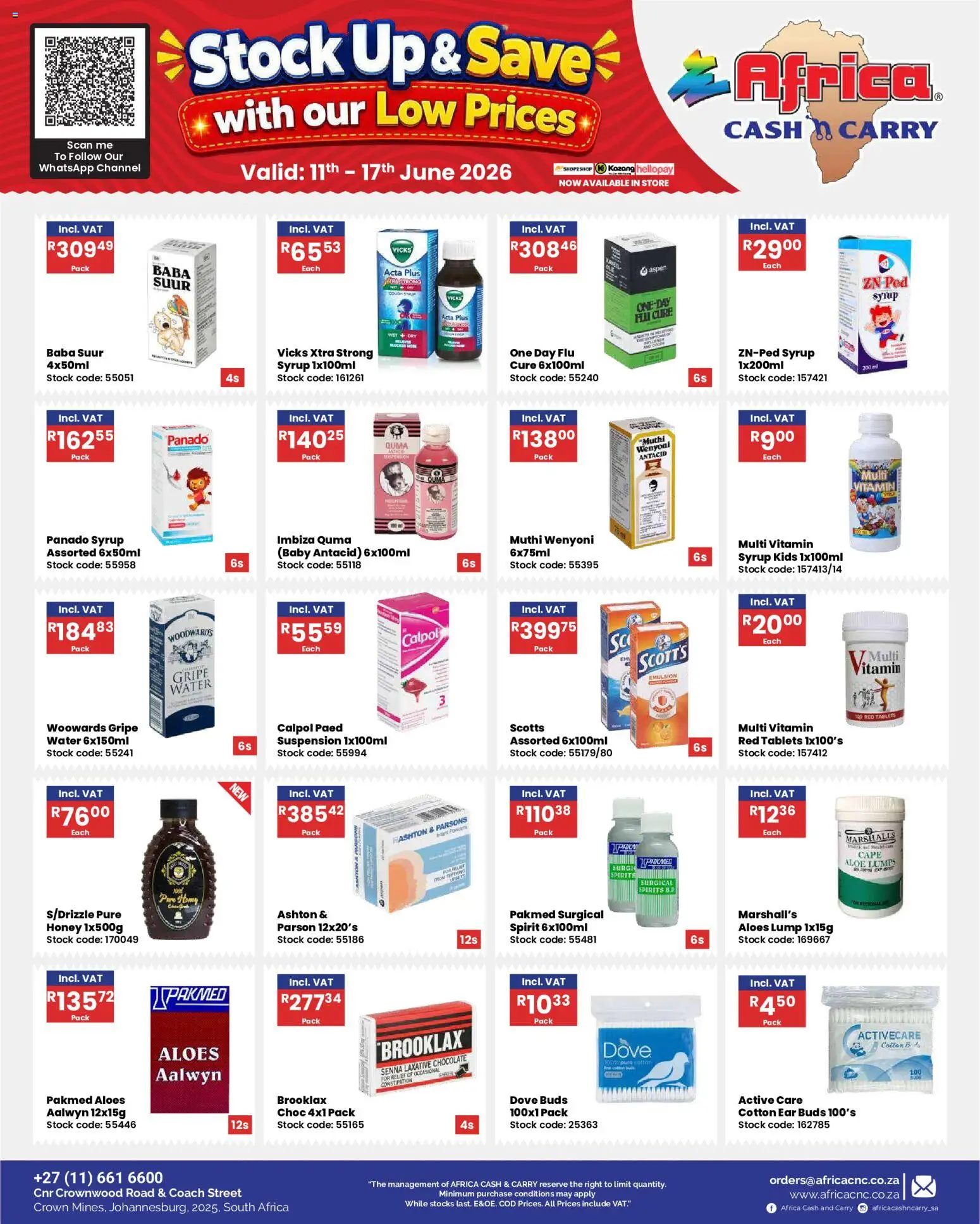 New Africa Cash & Carry catalogue – valid from 11.06.2026 | Page: 12 | Products: Chocolate, Stock, Syrup, Water