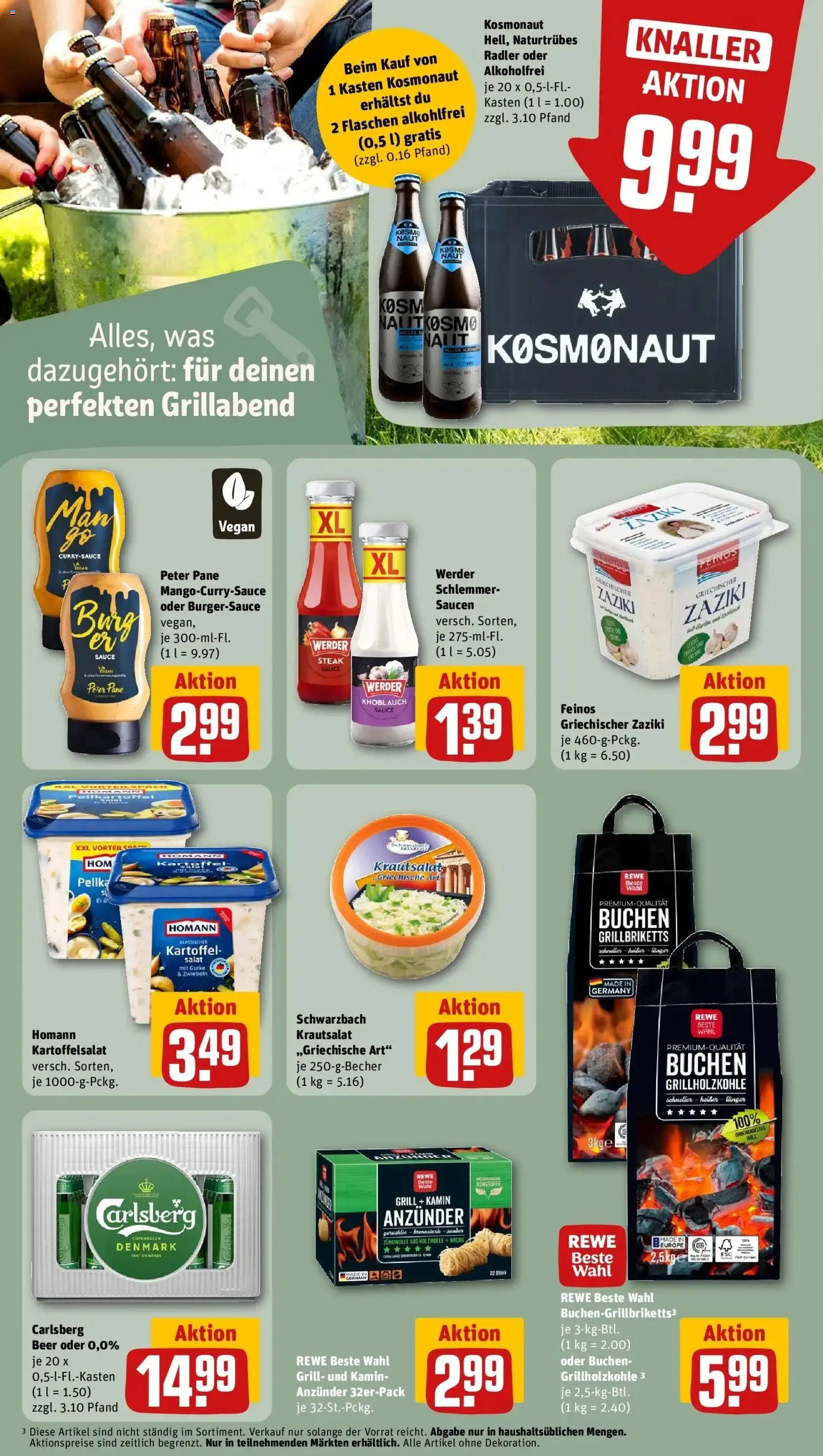 Rewe Prospekt Berlin / Steglitz	 – gültig ab 20.04.2026 | Seite: 15 | Produkte: Grill, Carlsberg, Pane, Salat