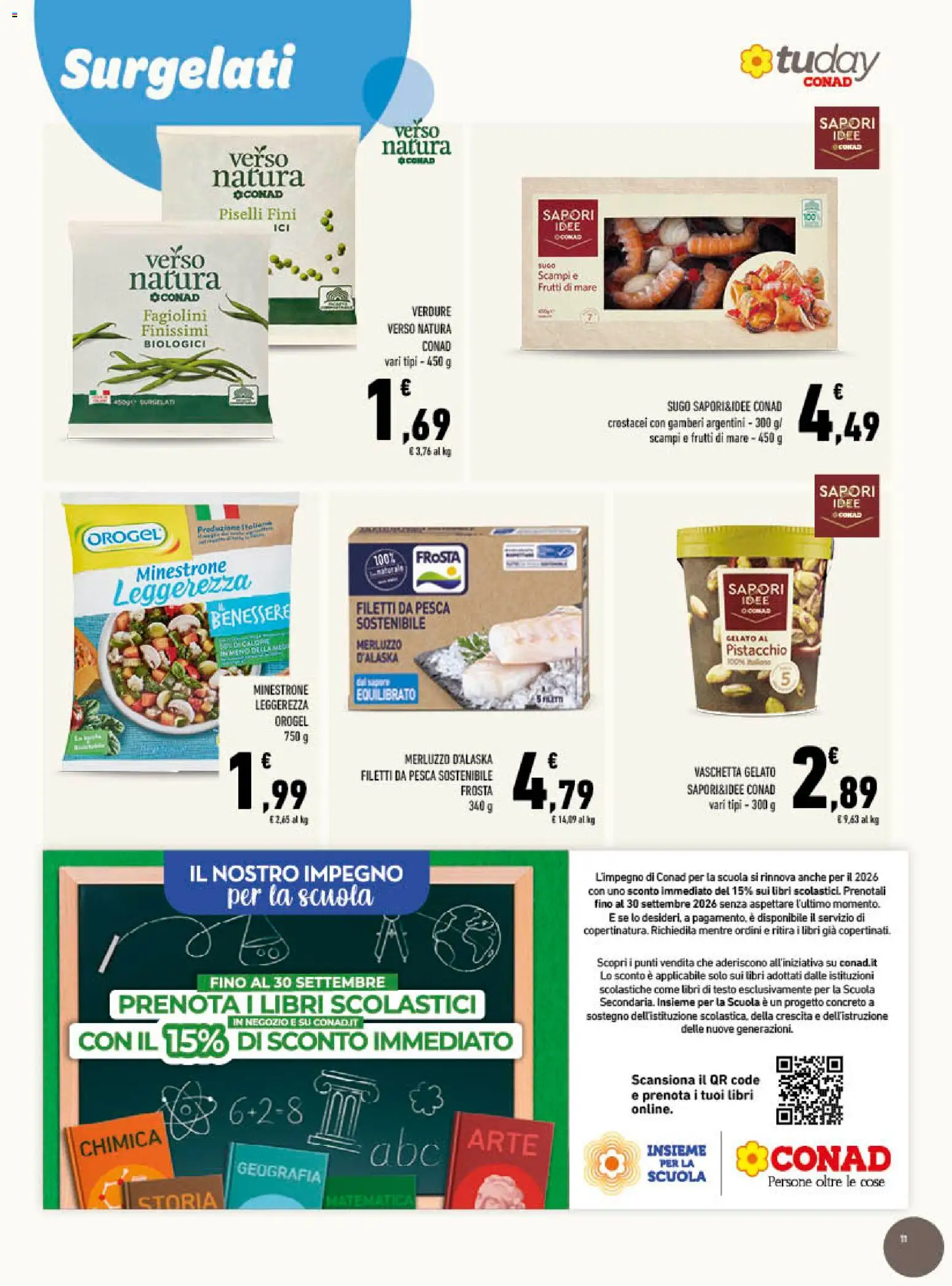 Volantino Conad del 09/09/2026 | Pagina: 11 | Prodotti: Pistacchio, Merluzzo, Gamberi, Gelato