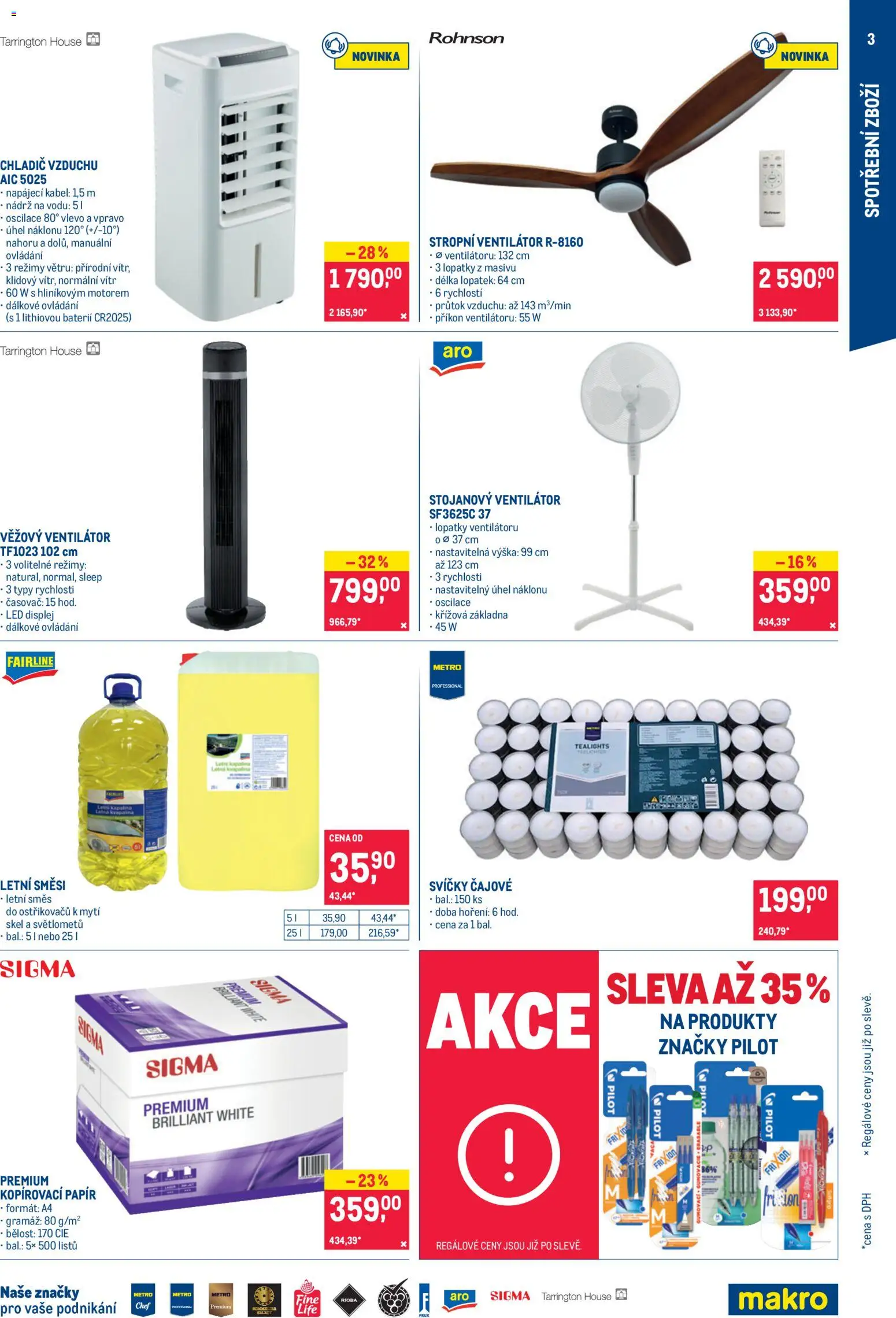 Makro leták - Nepotravinové zboží od 03.06.2026 | Strana: 3 | Produkty: Kabel, Ventilátor, Svíčky, Časovač
