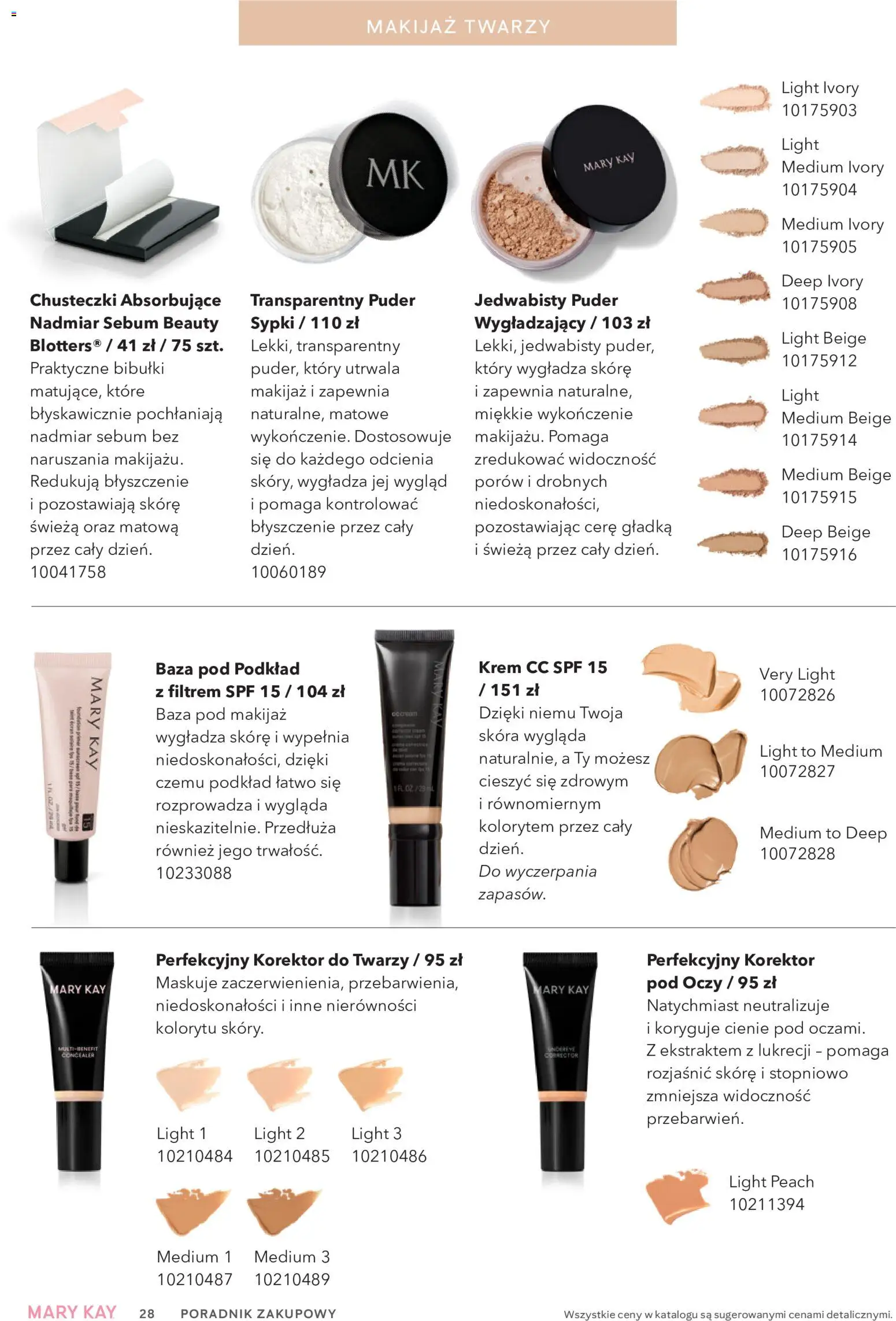 Mary Kay Katalog od 05.10.2026 | Strona: 28 | Produkty: Chusteczki, Makijaż, Krem, Baza pod makijaż