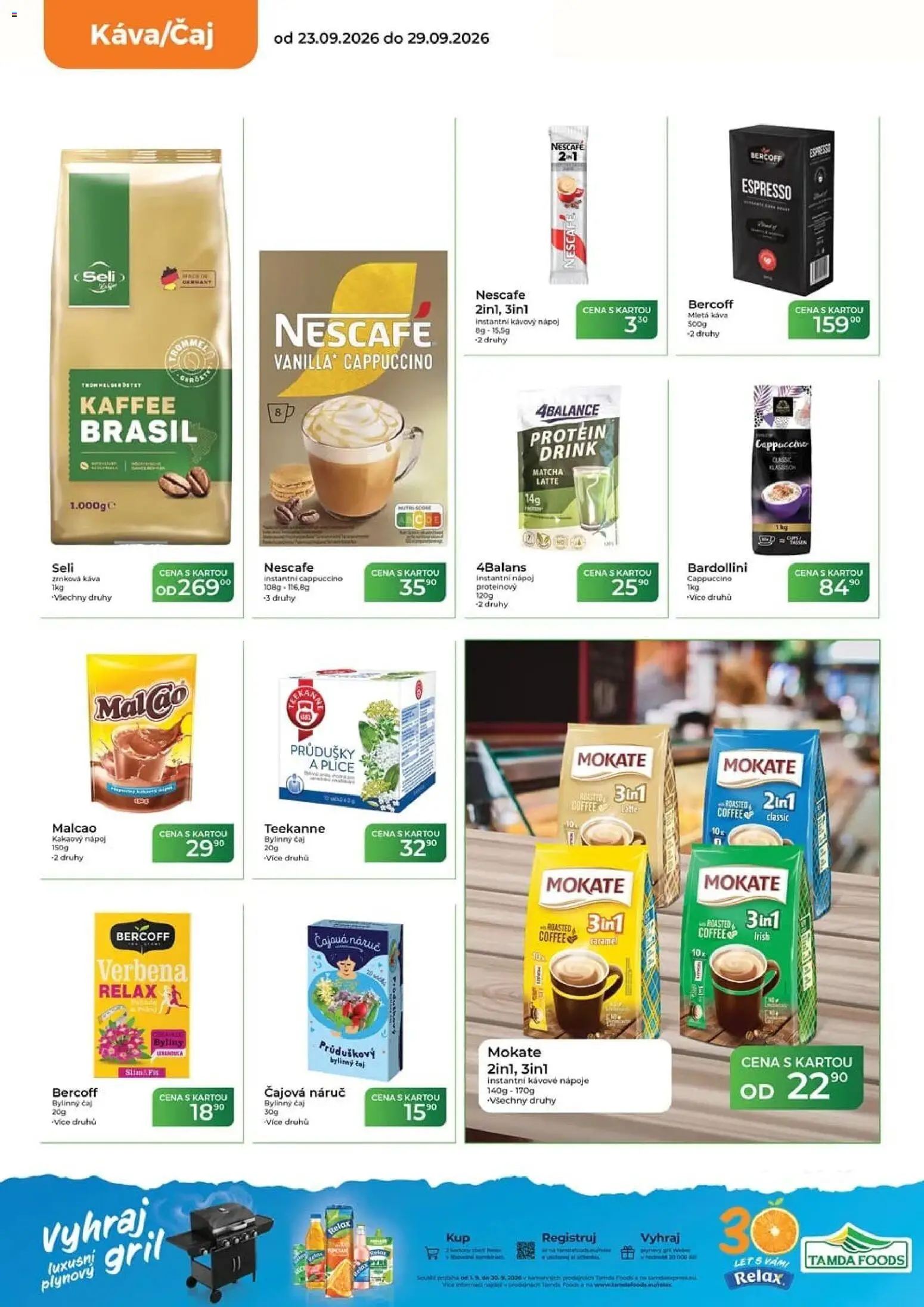 Tamda Foods leták od 23.09.2026 | Strana: 22 | Produkty: Teekanne, Cappuccino, Protein, Mletá káva