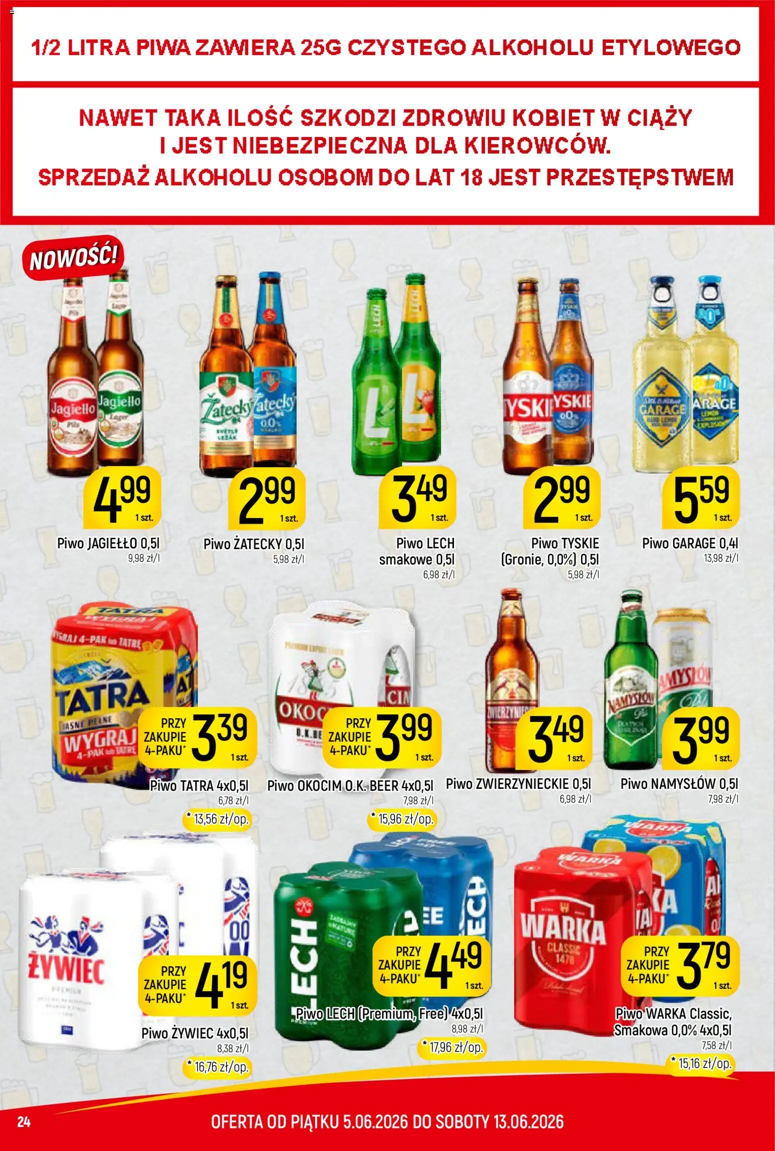 Piotruś Pan gazetka od 05.06.2026 | Strona: 24 | Produkty: Warka, Piwo Warka, Tyskie, Piwo