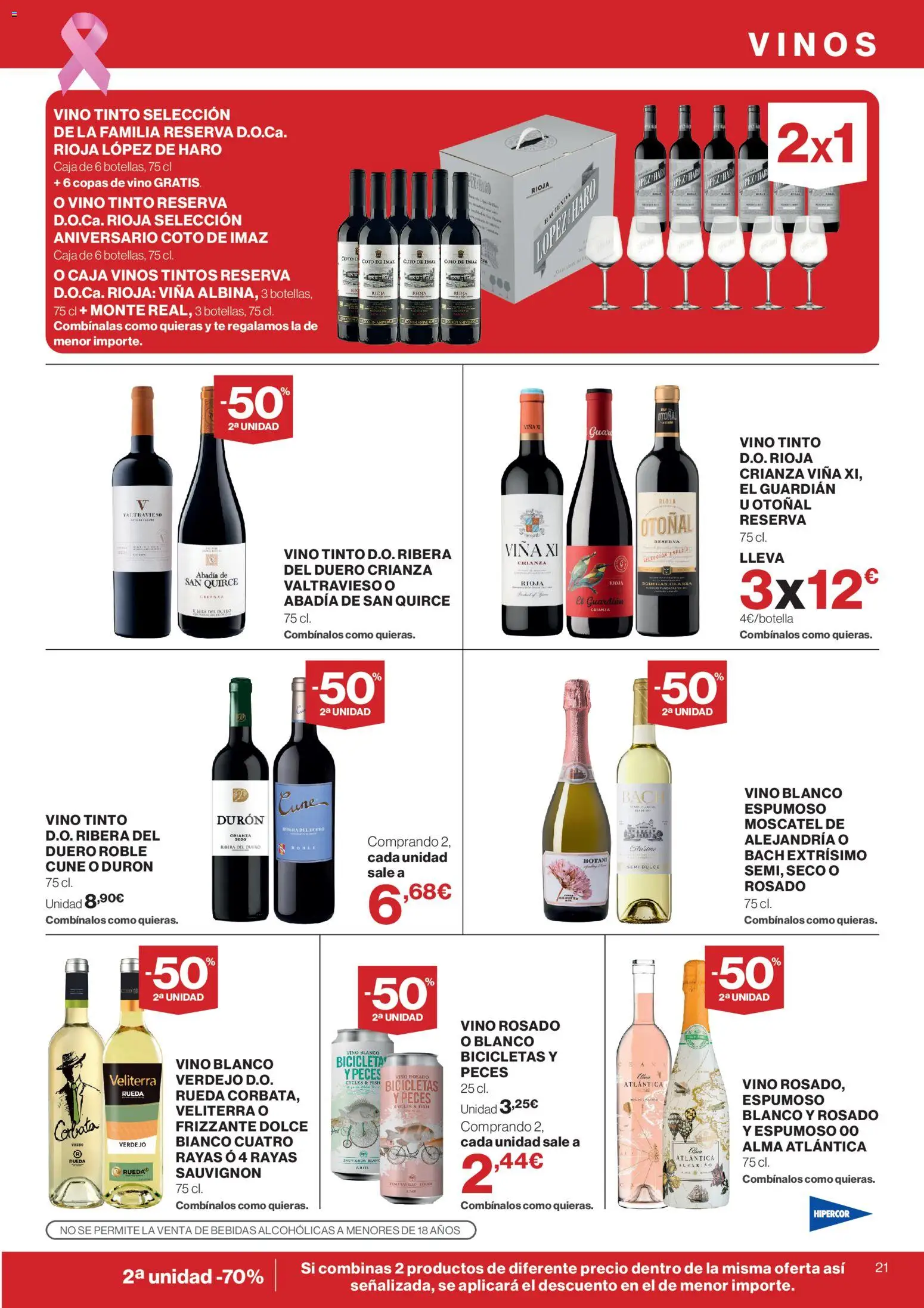 Hipercor catálogo │ válido desde el 15/10/2026 | Página: 21 | Productos: Dulce, Vino, Bebidas, Caja