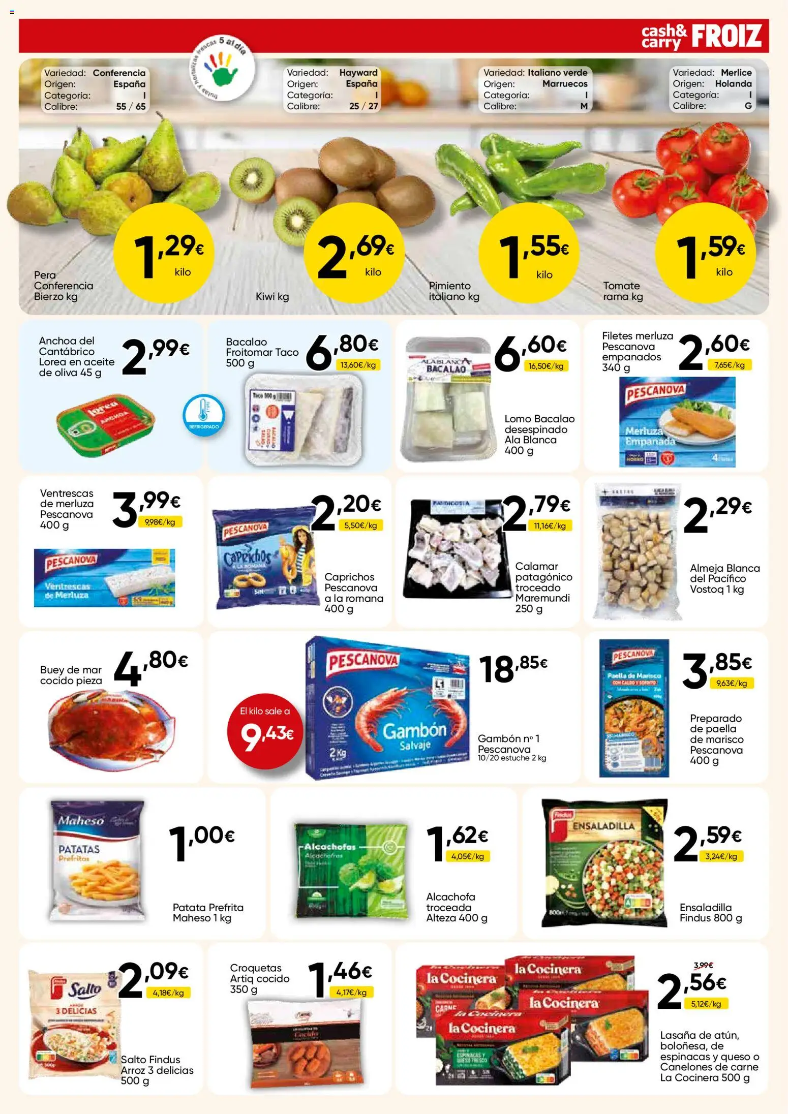Froiz - Folleto Cash │ válido desde el 14.05.2026 | Página: 9 | Productos: Aceite, Kiwi, Lasaña, Canelones
