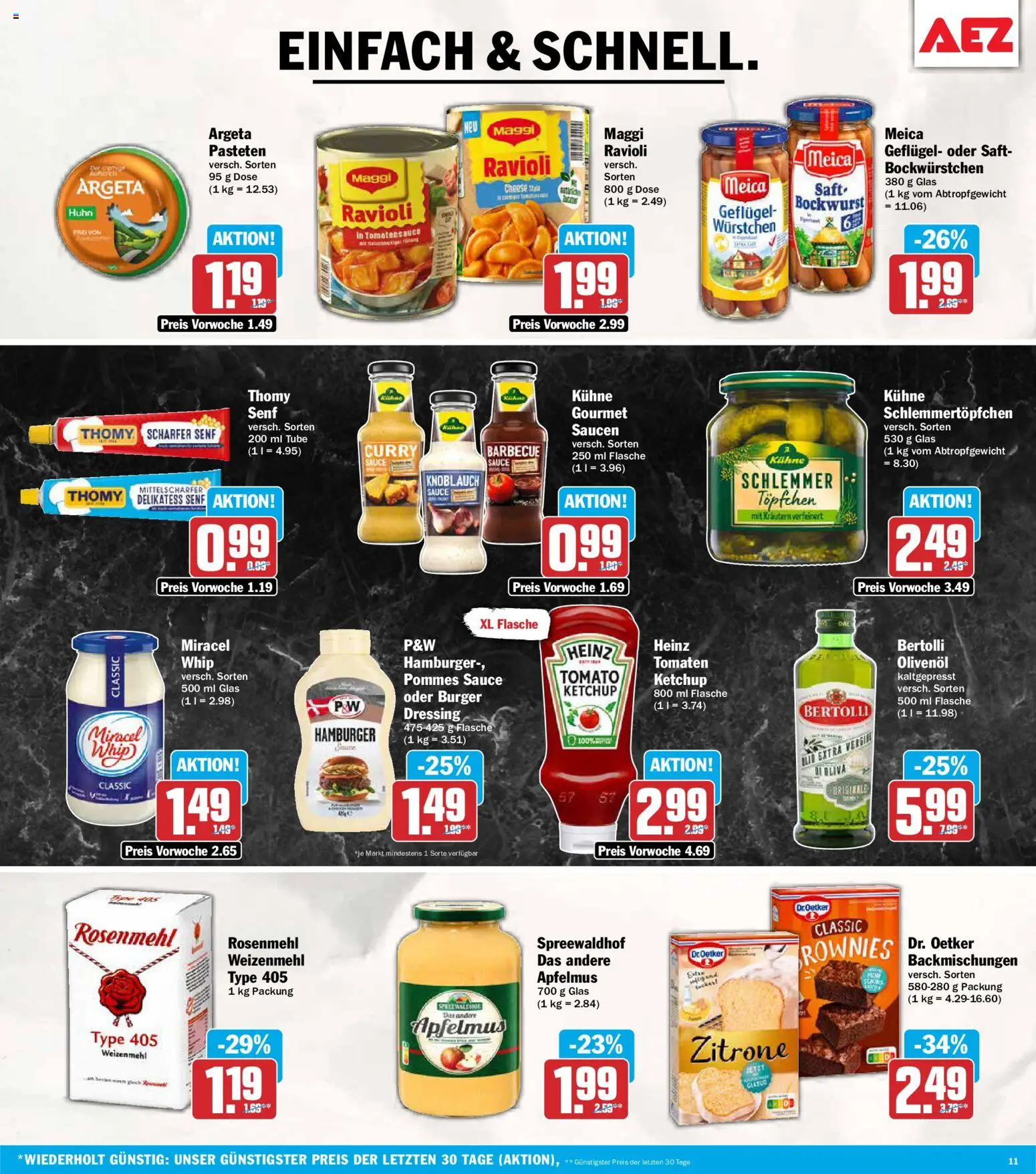 AEZ Prospekt – gültig ab 14.09.2026 | Seite: 11 | Produkte: Maggi, Tomaten, Meica, Apfelmus