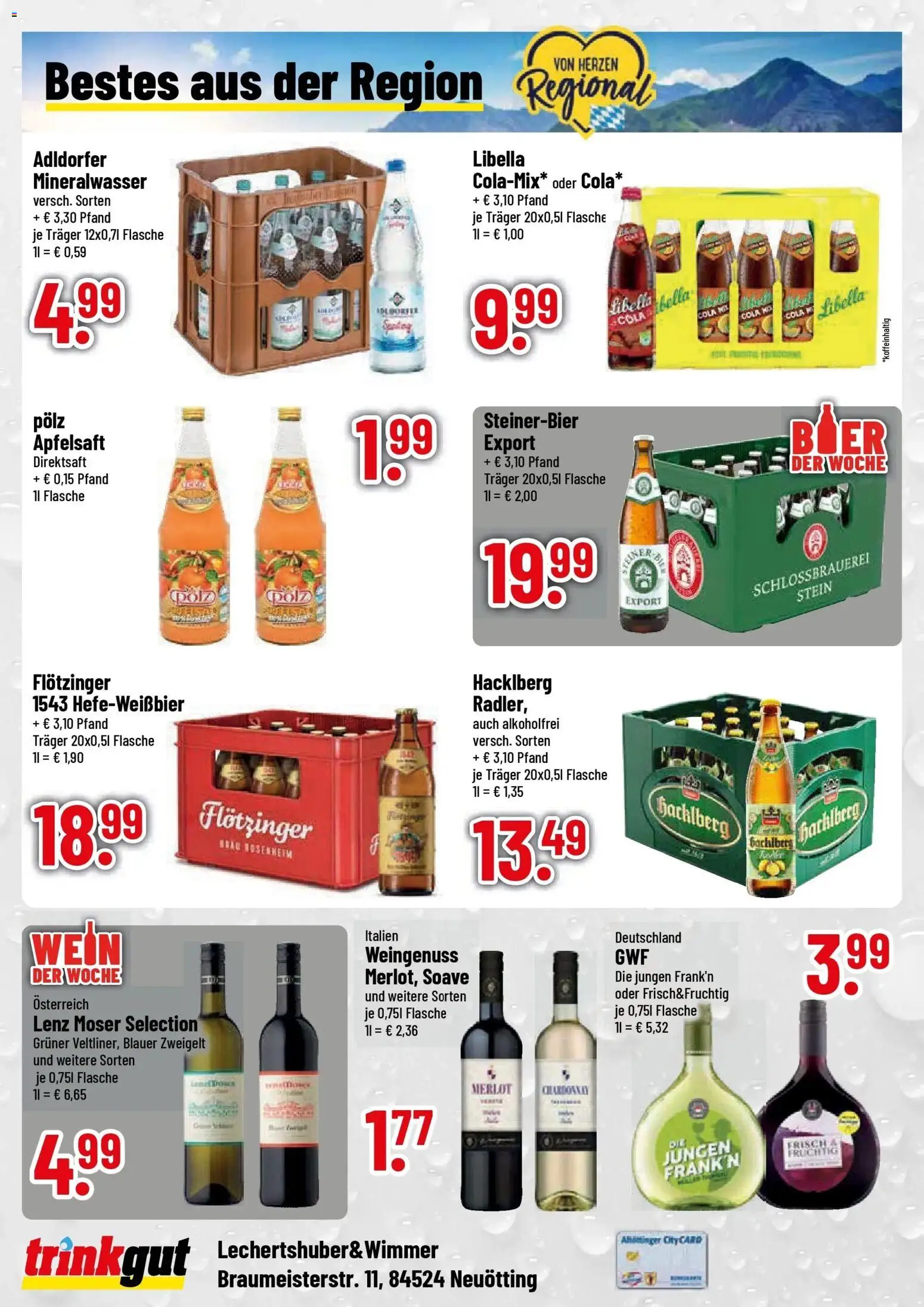 Trinkgut Prospekt Neuötting (ab 17.08.2026) » Angebote online | Seite: 4 | Produkte: Cola, Merlot, Apfelsaft, Mineralwasser