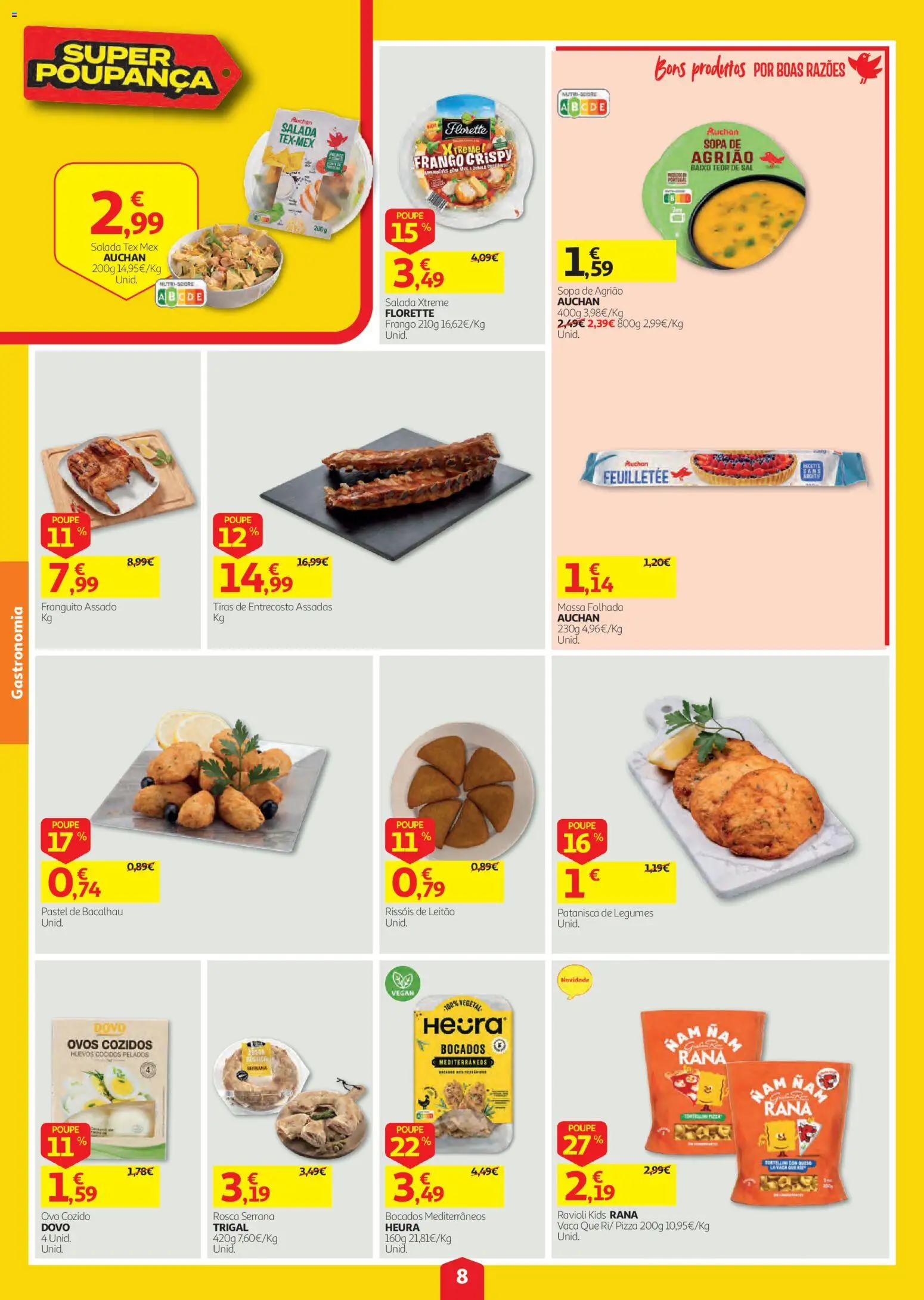 Auchan folheto │ válido de 03/09/2026 | Página: 8 | Produtos: Massa folhada, Legumes, Sal, Pizza