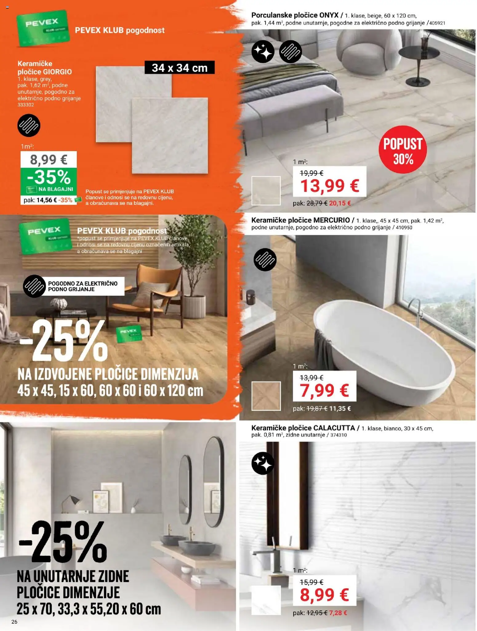 Pevex katalog | vrijedi od 23.07.2026 | Stranica: 26 | Proizvodi: Pločice