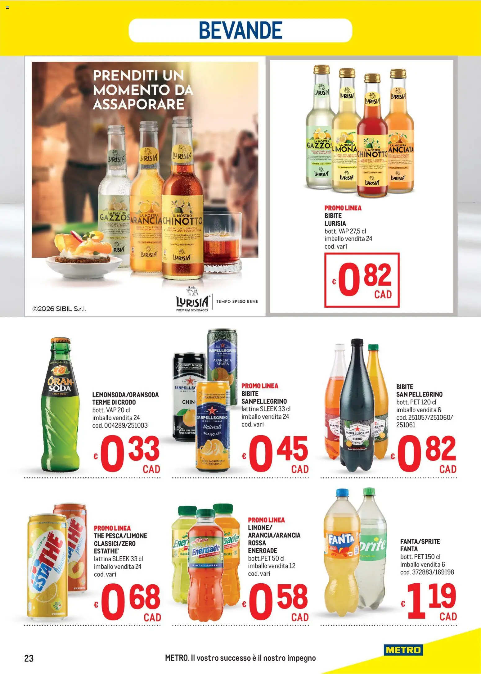 Volantino Metro del 10/09/2026 | Pagina: 23 | Prodotti: Chinotto, Bevande, Bibite, Fanta