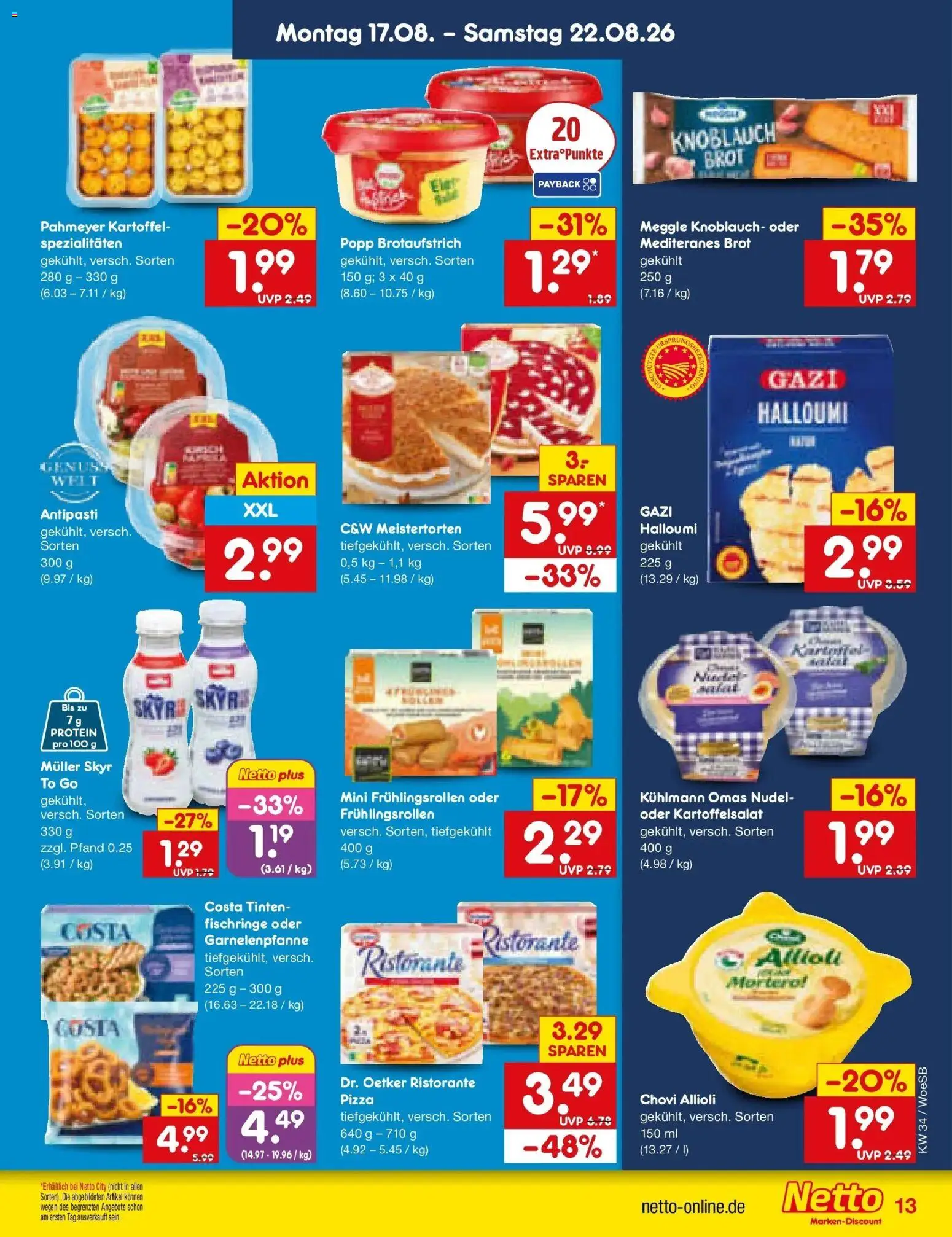 Netto Marken-Discount Prospekt Gemmingen – gültig ab 17.08.2026 | Seite: 17 | Produkte: Spezialitäten, Knoblauch, Brot, Pizza
