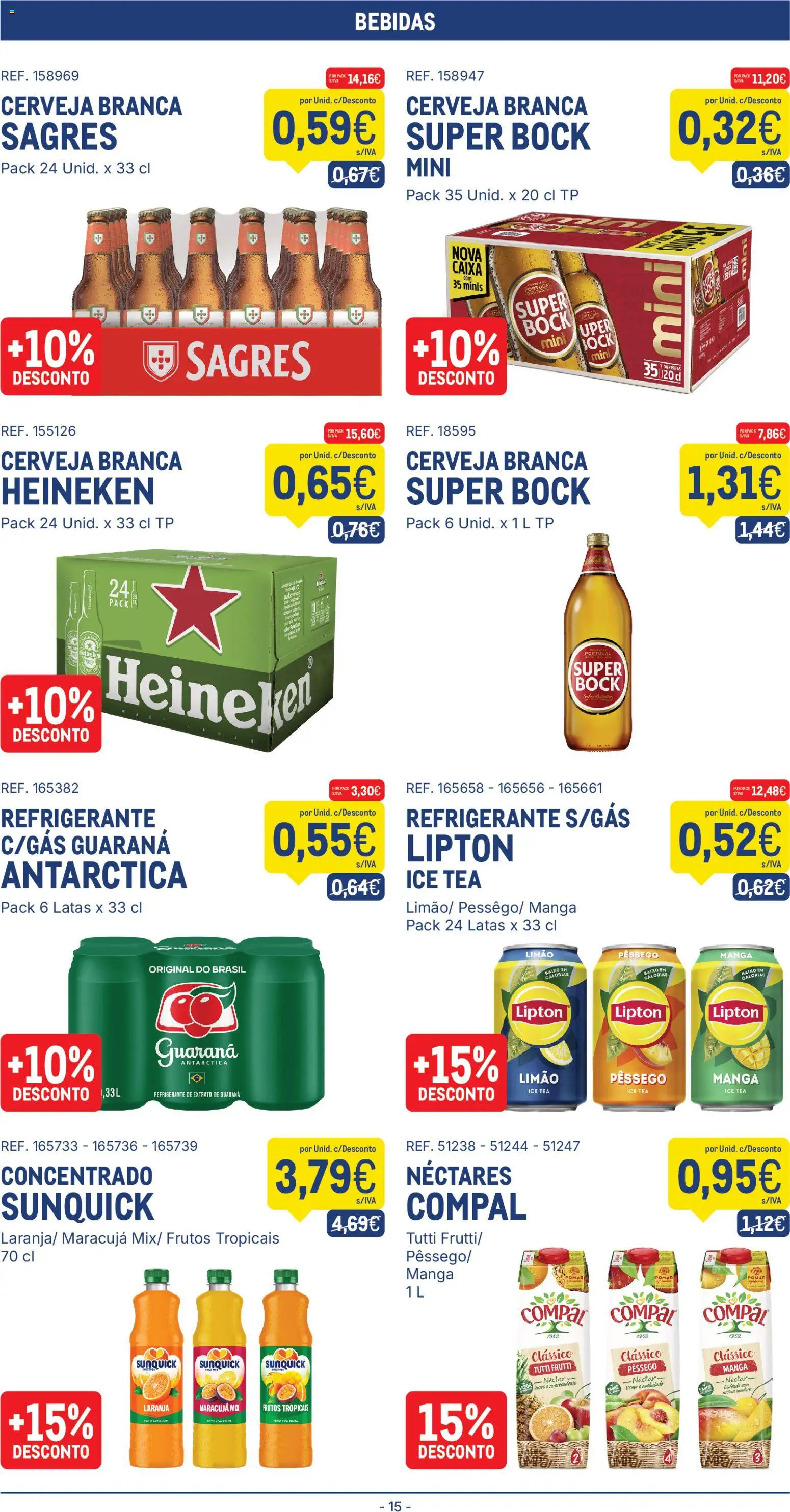 Makro folheto │ válido de 04/08/2026 | Página: 15 | Produtos: Refrigerante, Super bock, Caixa, Cerveja