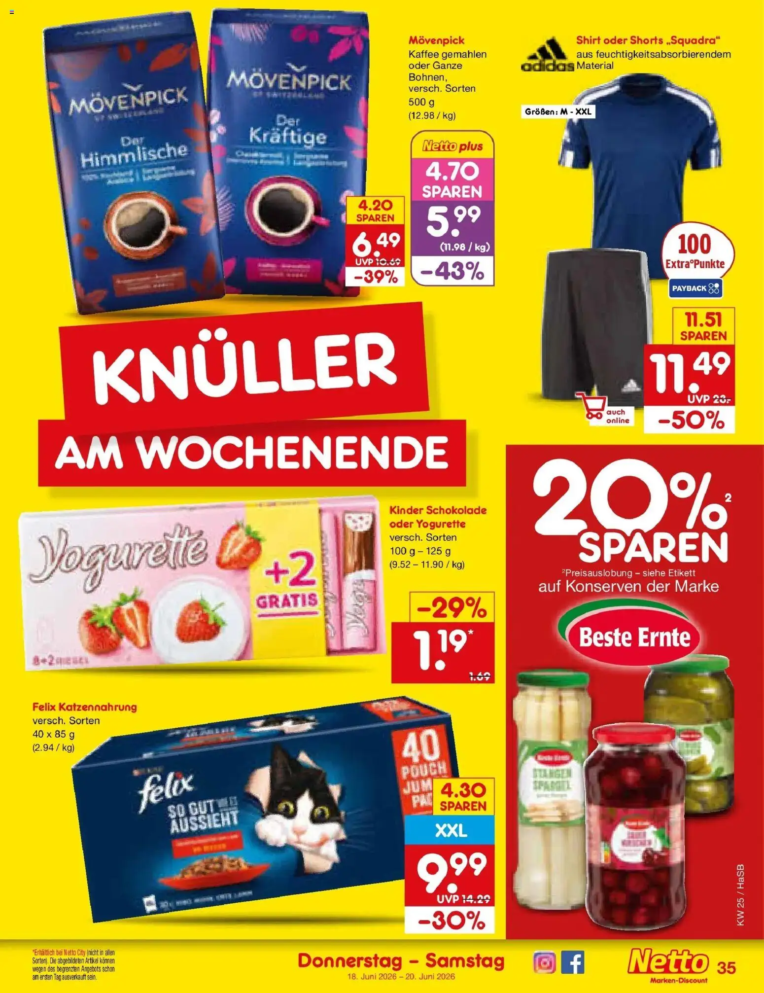 Netto Marken-Discount Prospekt Wuppertal – gültig ab 14.06.2026 | Seite: 47 | Produkte: Shirt, Kinder schokolade, Yogurette, Spargel
